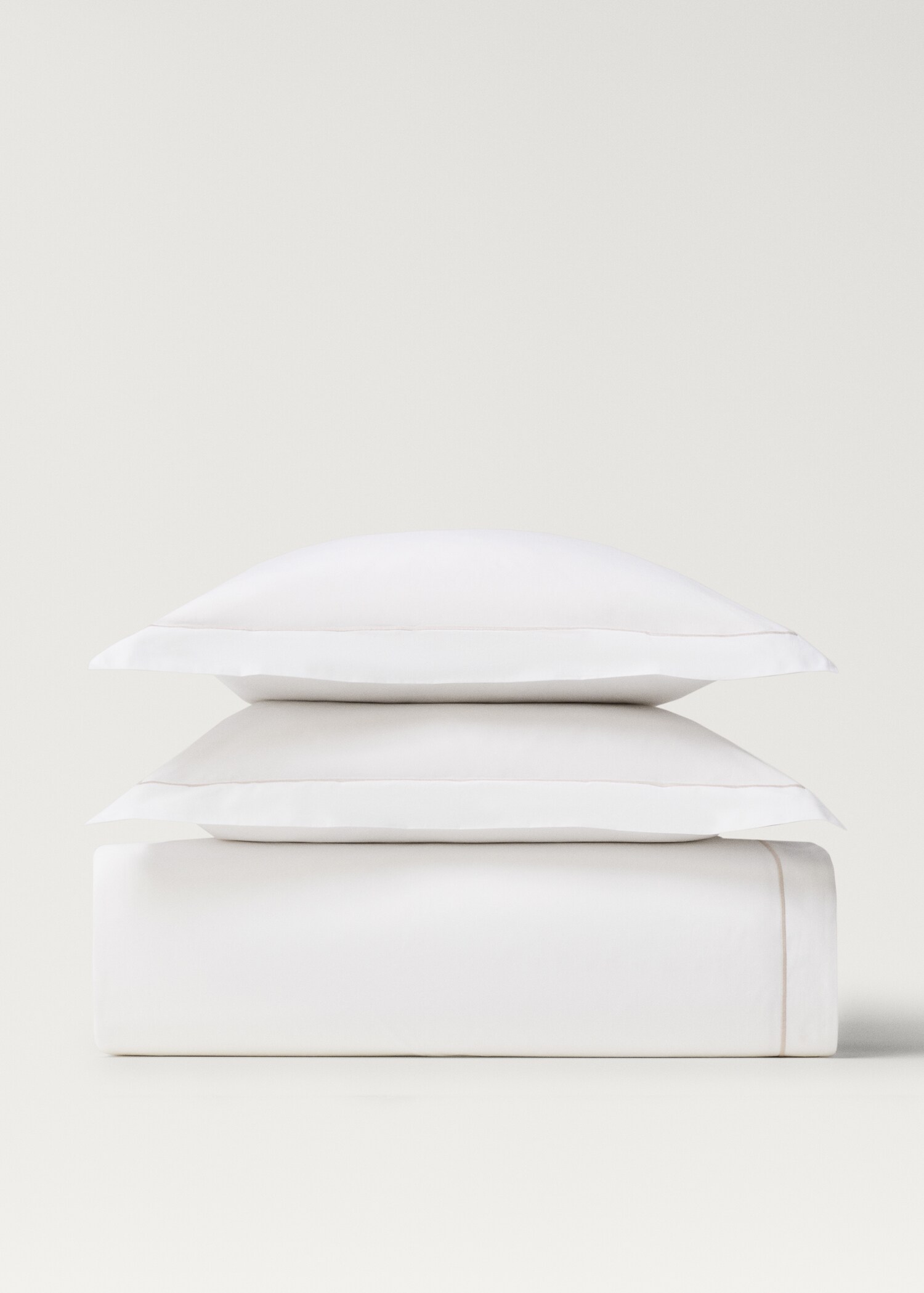 Cotton percale duvet cover with scalloped detail for 150/160 cm bed - Article without model