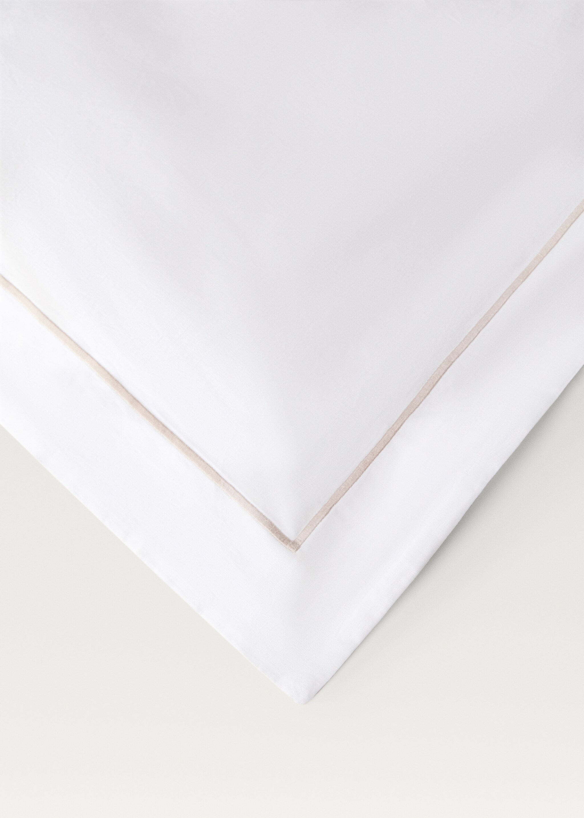 Cotton percale duvet cover with scalloped detail for 150/160 cm bed - Details of the article 1