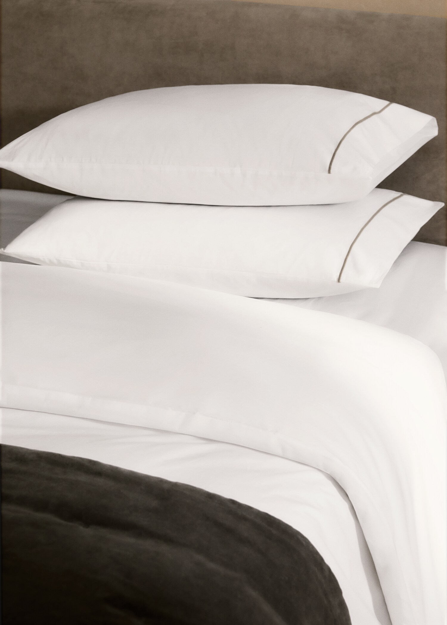 Cotton percale duvet cover with scalloped detail for 150/160 cm bed - Details of the article 7