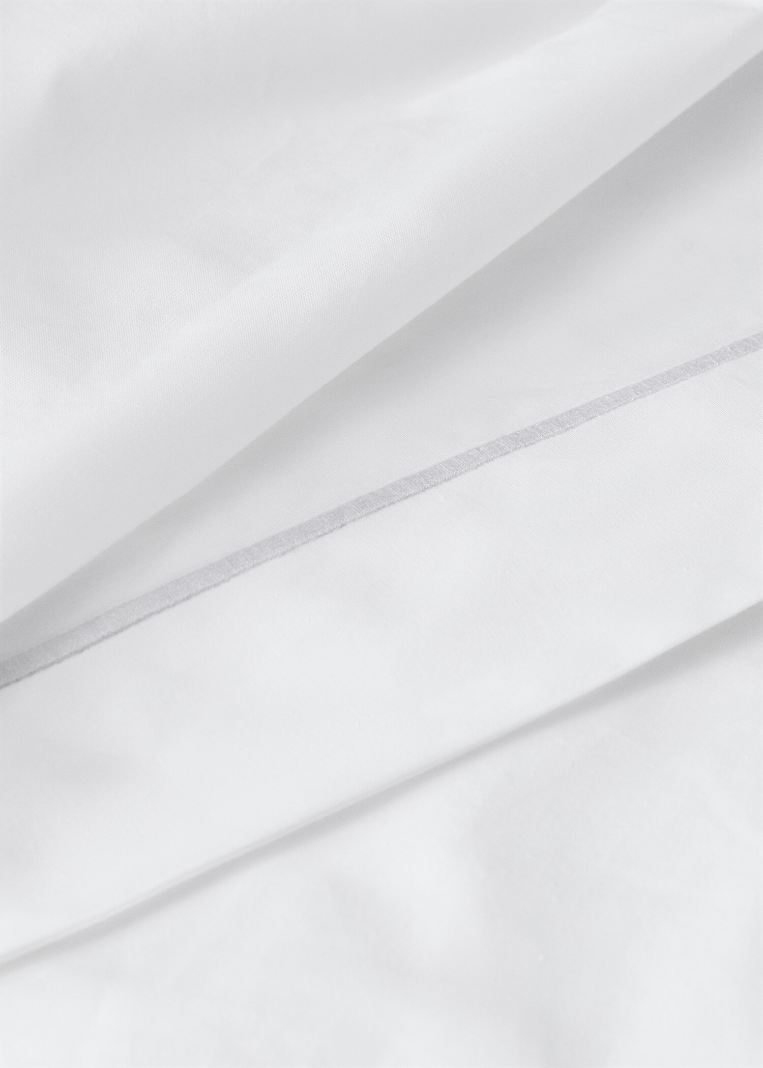 Cotton percale duvet cover with scalloped detail for 150/160 cm bed - Medium plane