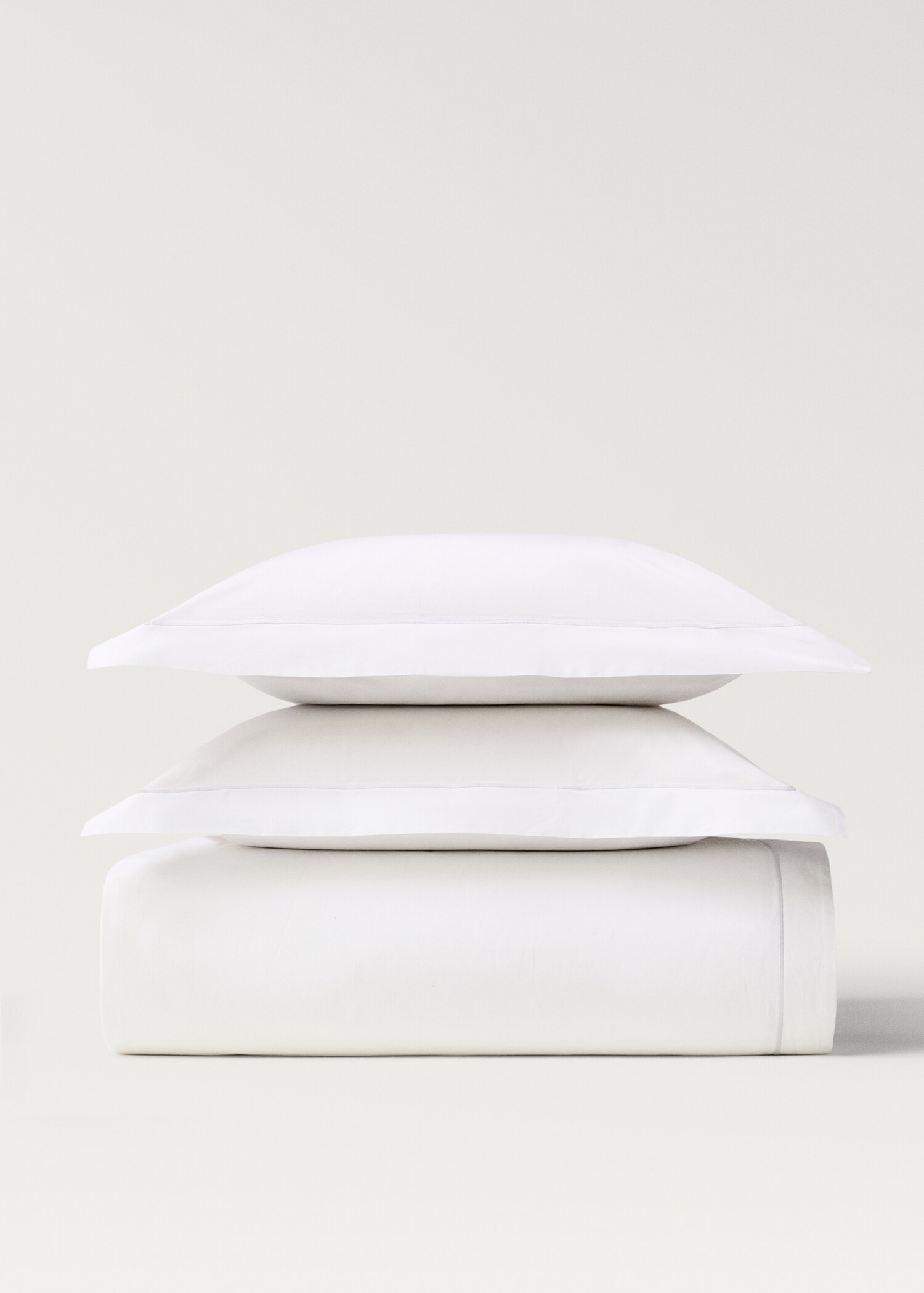 Cotton percale duvet cover with scalloped detail for 150/160 cm bed - Article without model