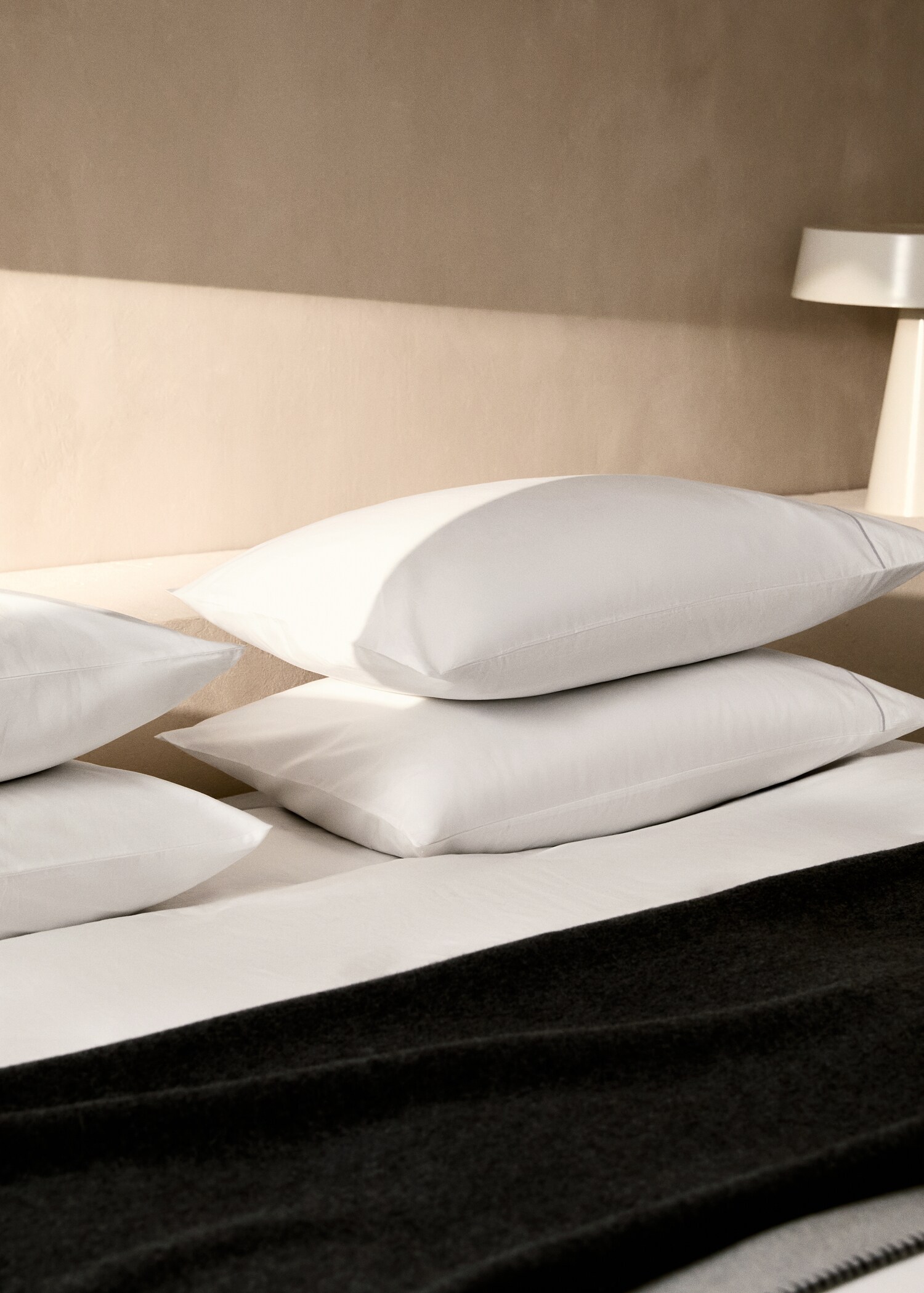 Cotton percale duvet cover with scalloped detail for 150/160 cm bed - Details of the article 7