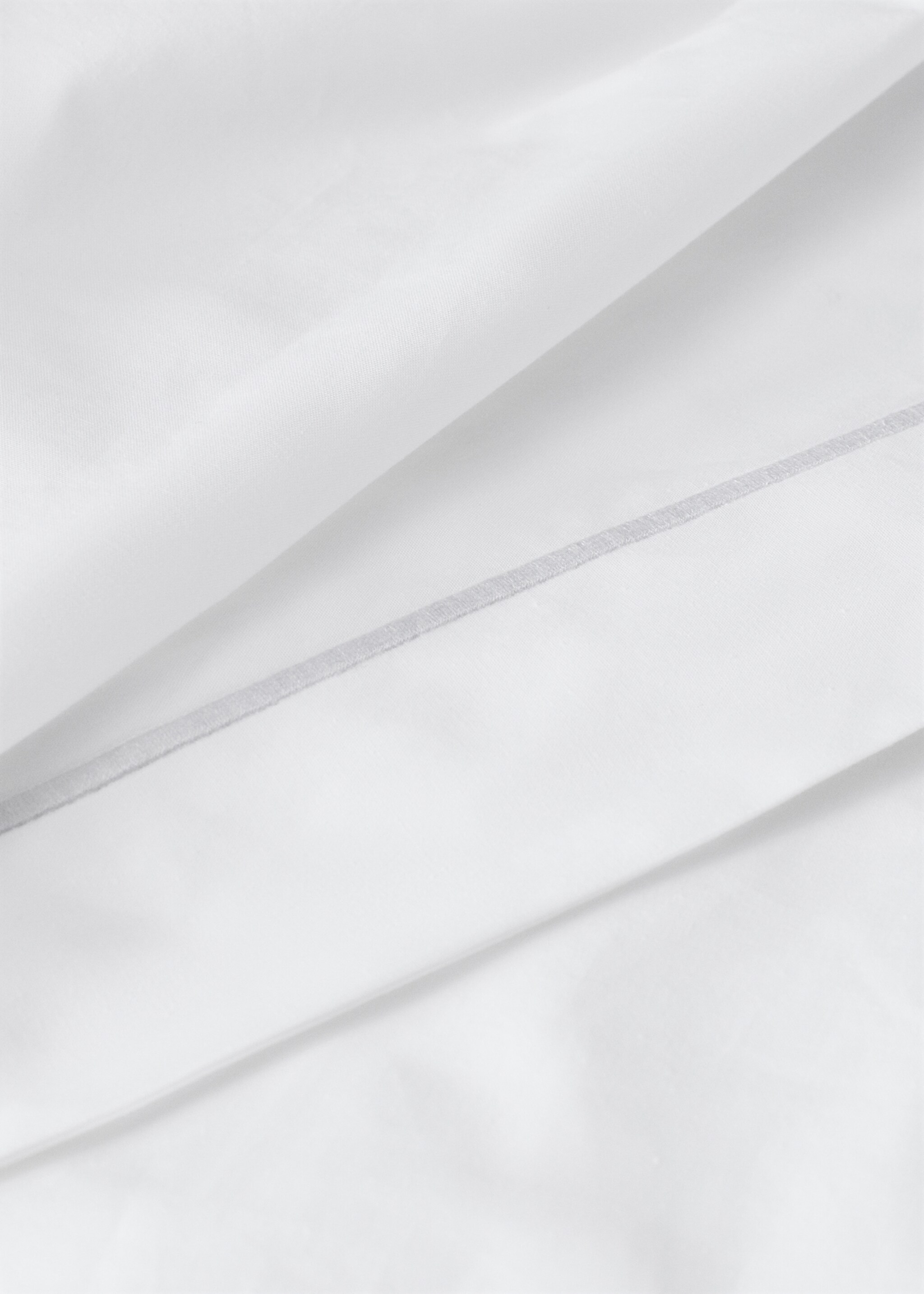 Housse de couette percale de coton détail feston lit 180/200 cm - Plan moyen
