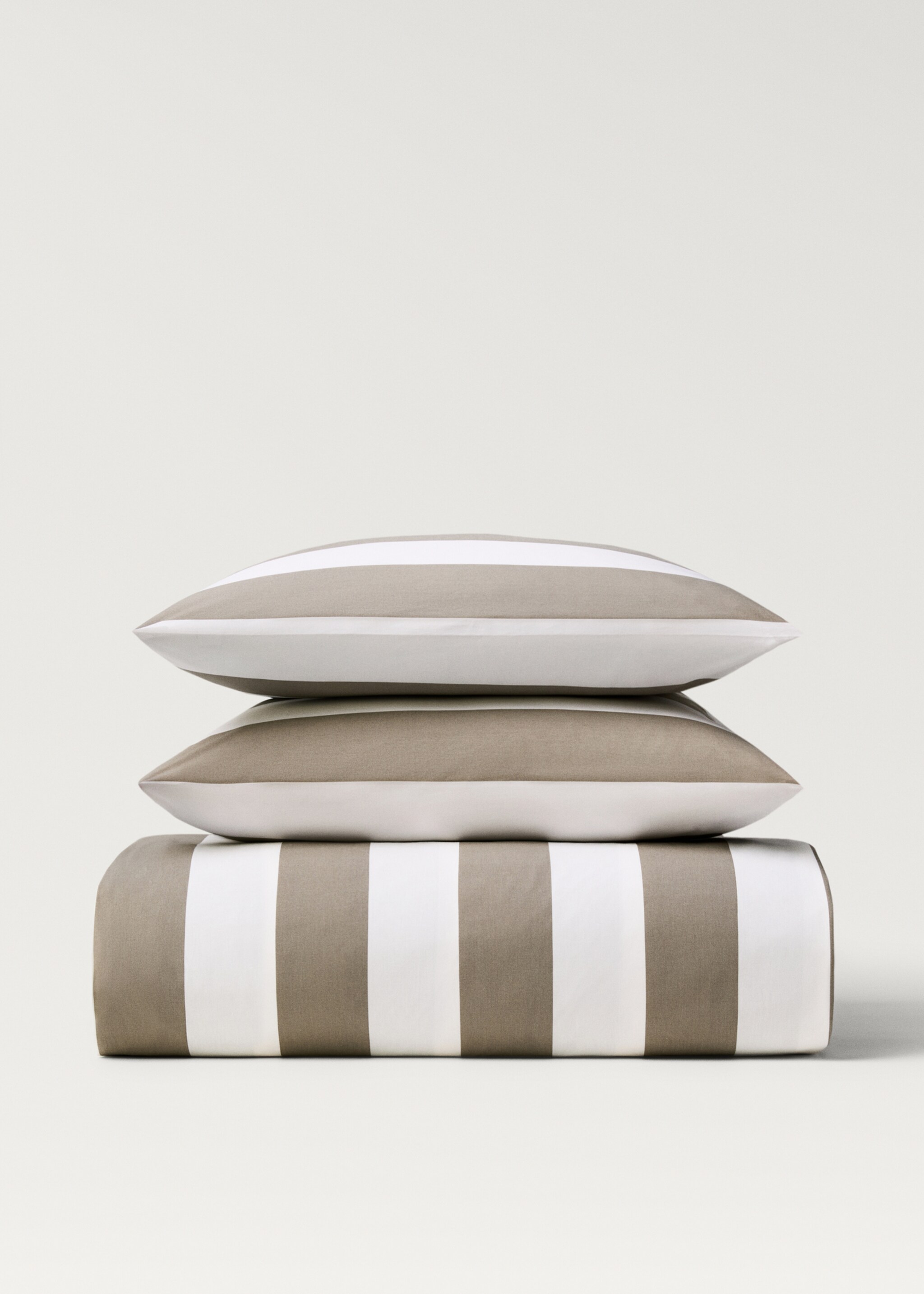 Bettbezug aus Baumwoll-Perkal mit Streifen für 150/160 cm Bett - Artikel ohne Model