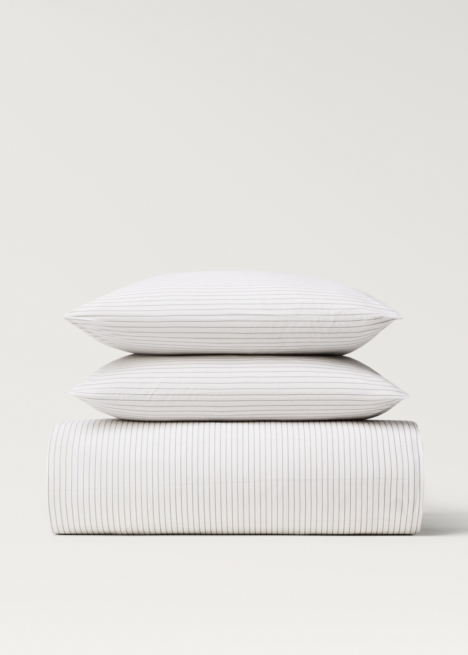 Housse de couette percale de coton réversible à rayures lit 180/200 cm - Article sans modèle