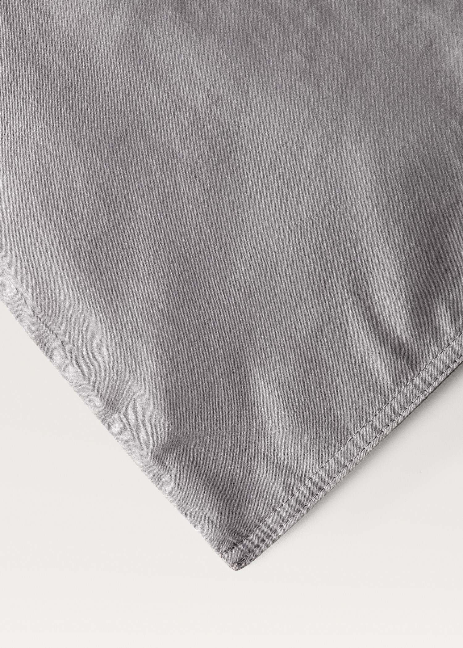 Housse de couette coton et satin lavé double surpiqûre lit 135/140 cm - Détail de l'article 1