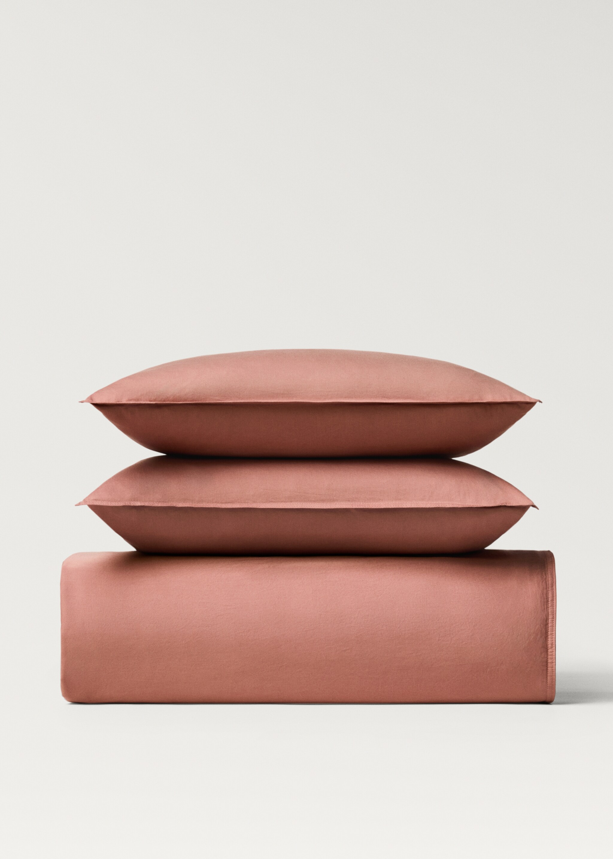 Washed cotton satin double-stitched duvet cover for 150/160 cm bed - Article without model