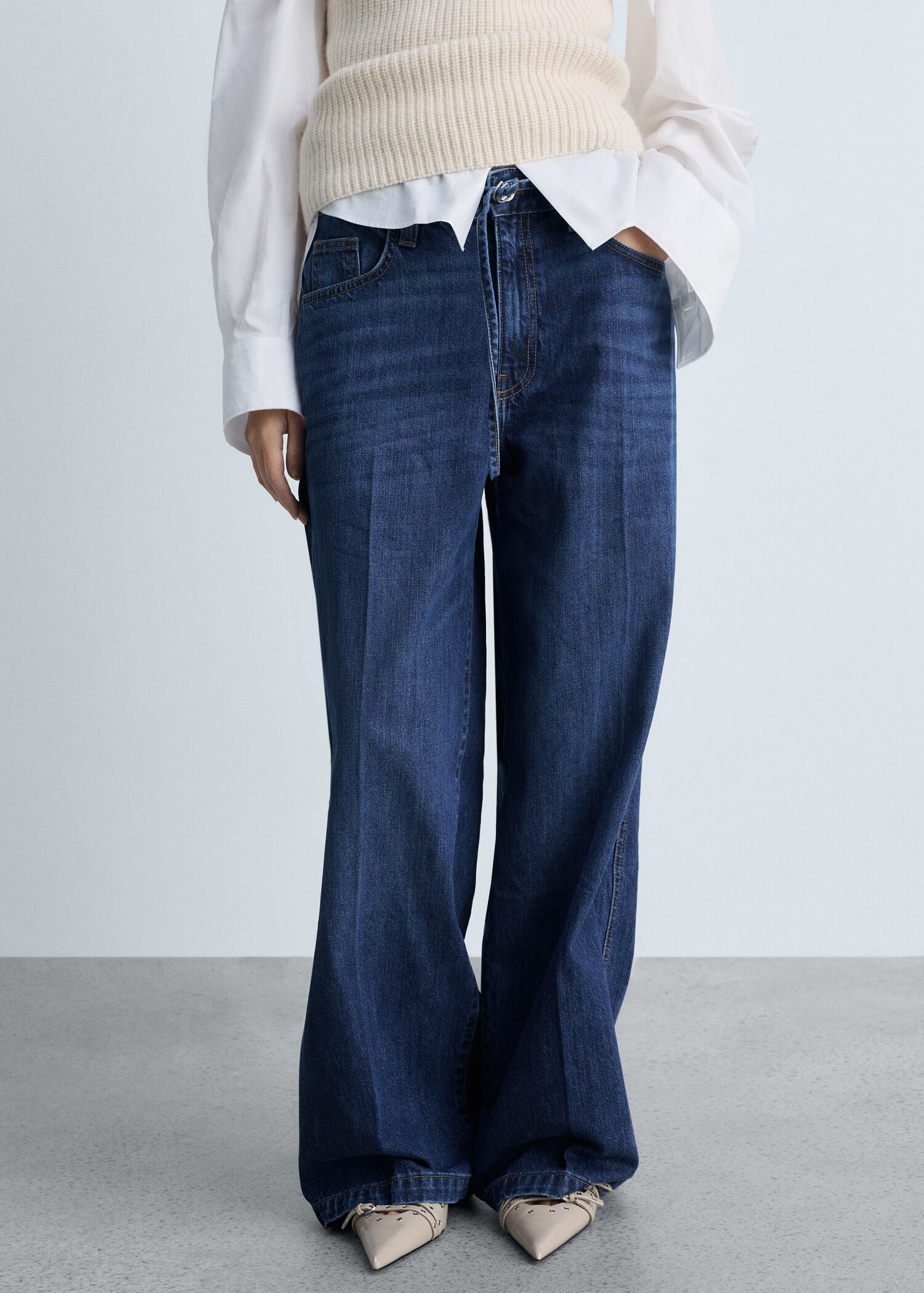 Jeans wideleg cintura - Piano medio