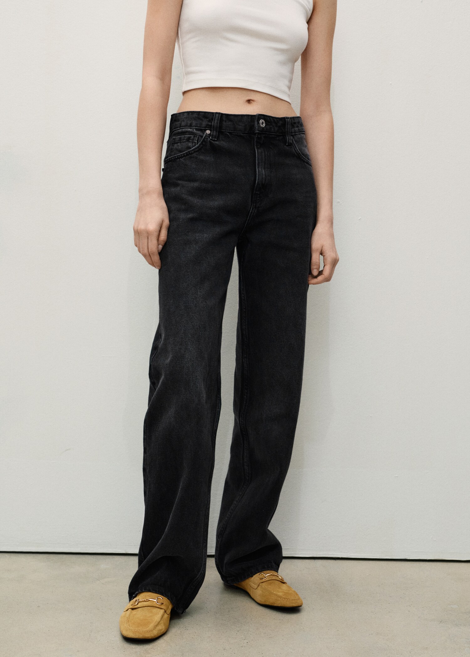Miami medium-rise straight-fit jeans - Medium plane