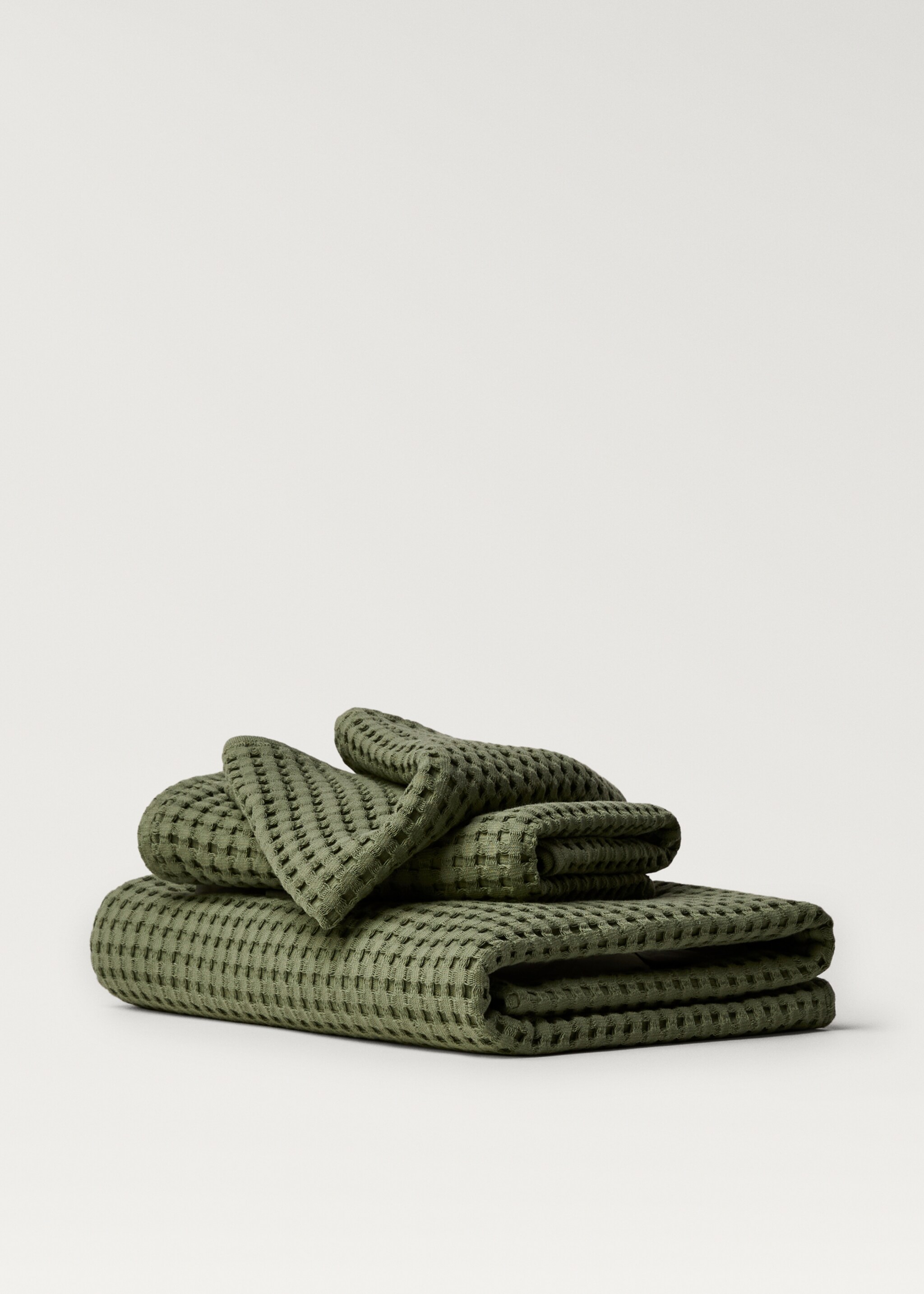 Toalha de rosto de algodão textura waffle lavada - Artigo sem modelo