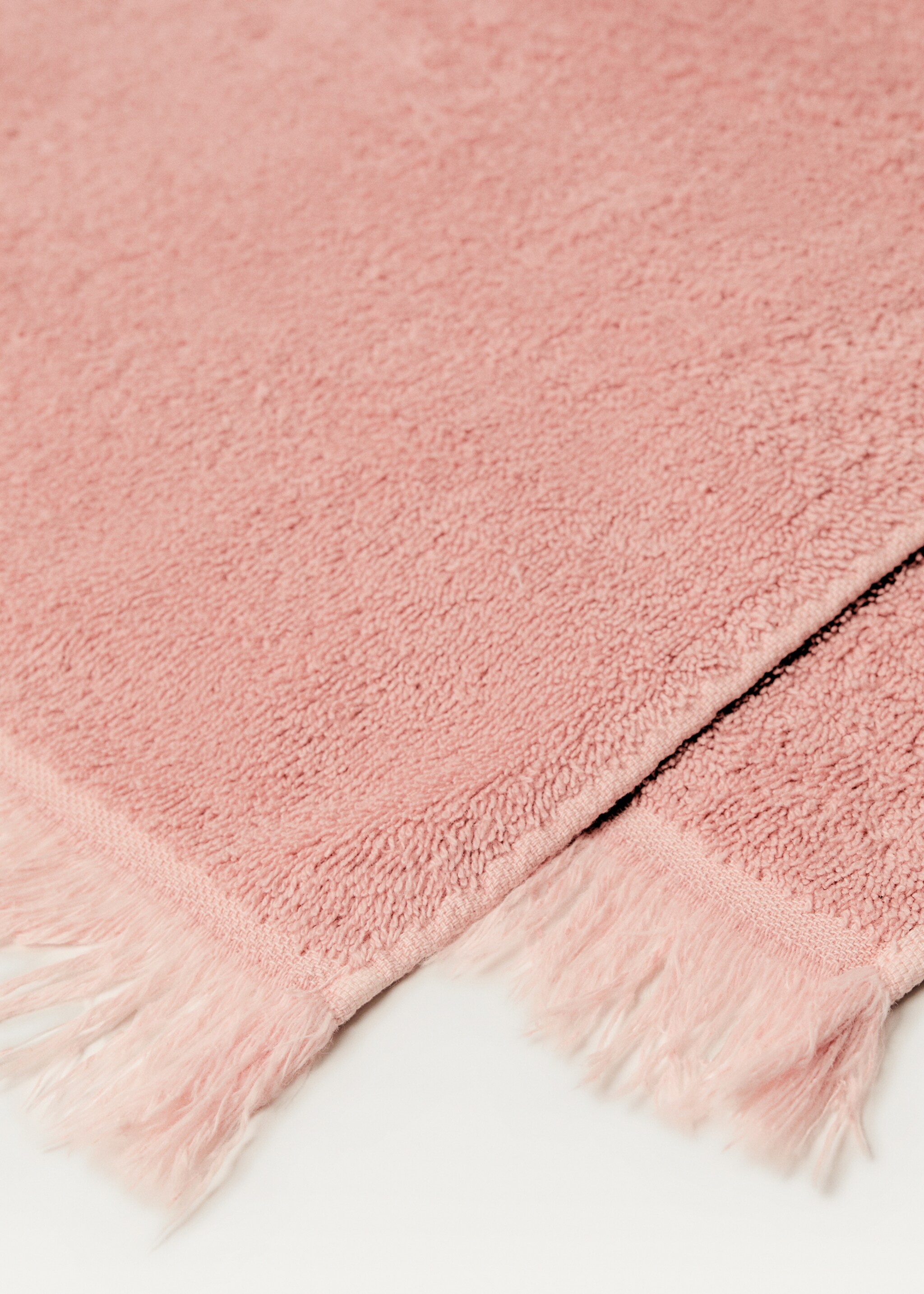 Toalla ducha infantil algodón orgánico flecos - Detalle del artículo 1, Rosa. Ref: 87003362-00.