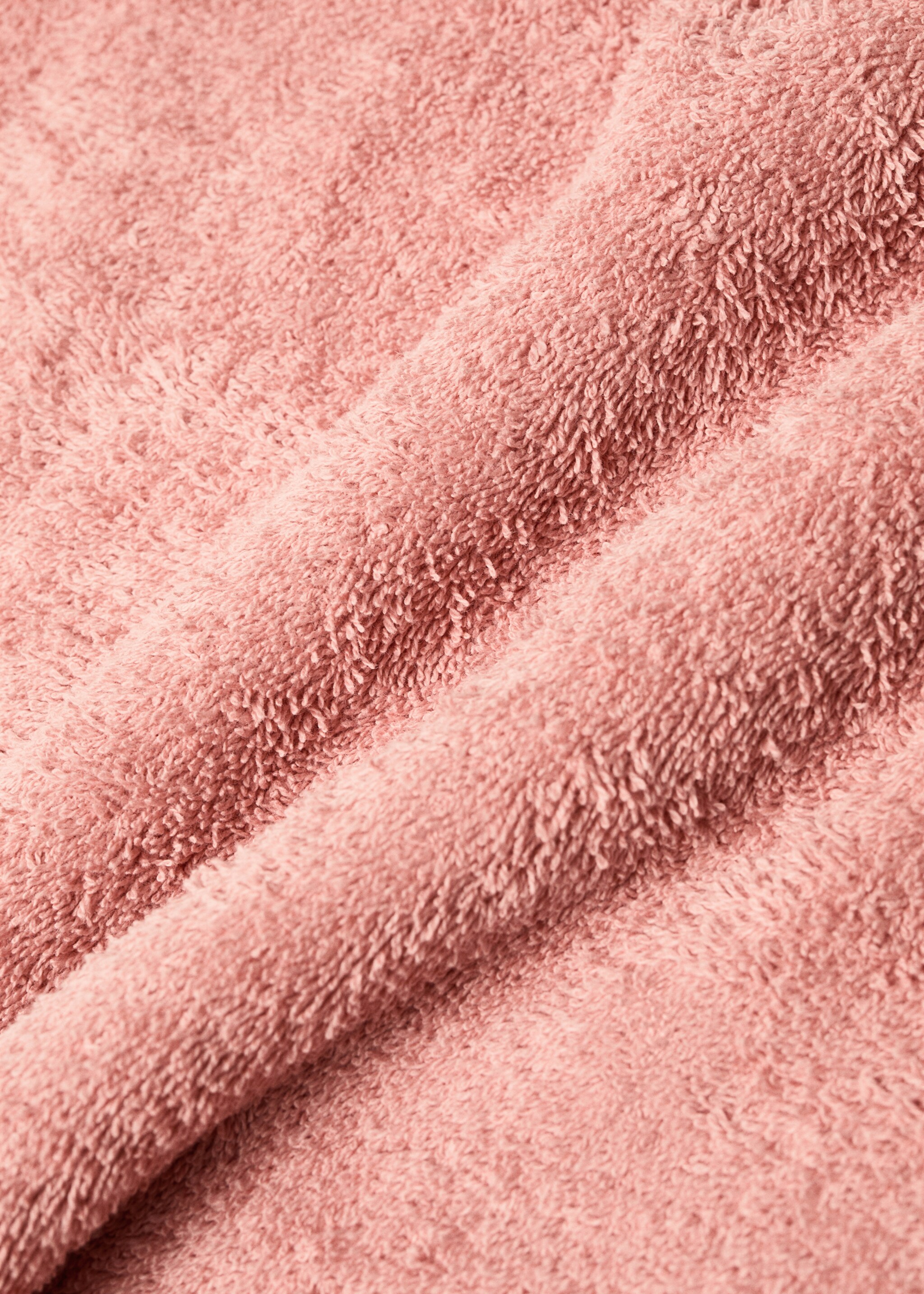 Toalla ducha infantil algodón orgánico flecos - Detalle del artículo 2, Rosa. Ref: 87003362-00.