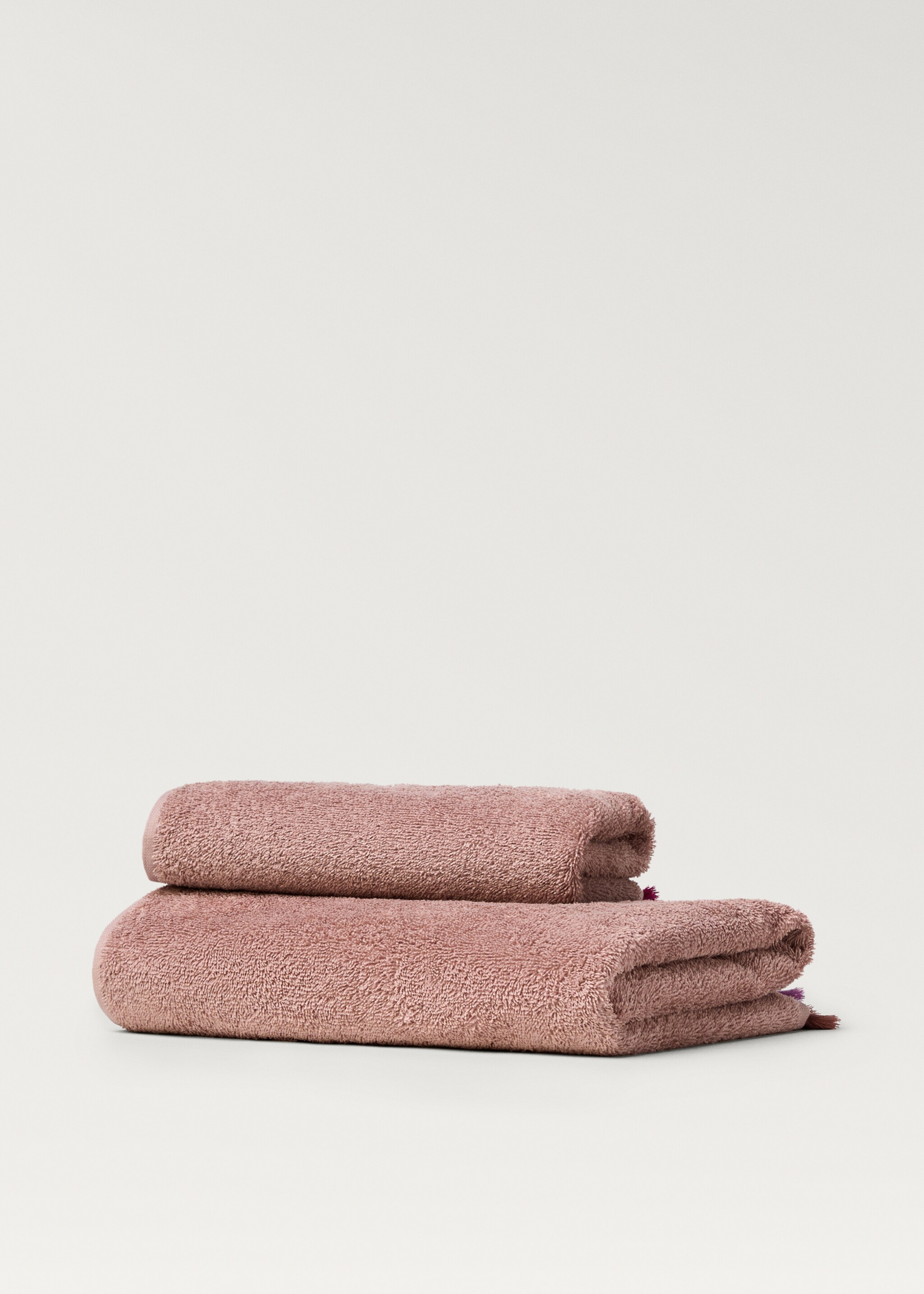 Cotton children's multi-colored hand towel with pompoms - Article without model