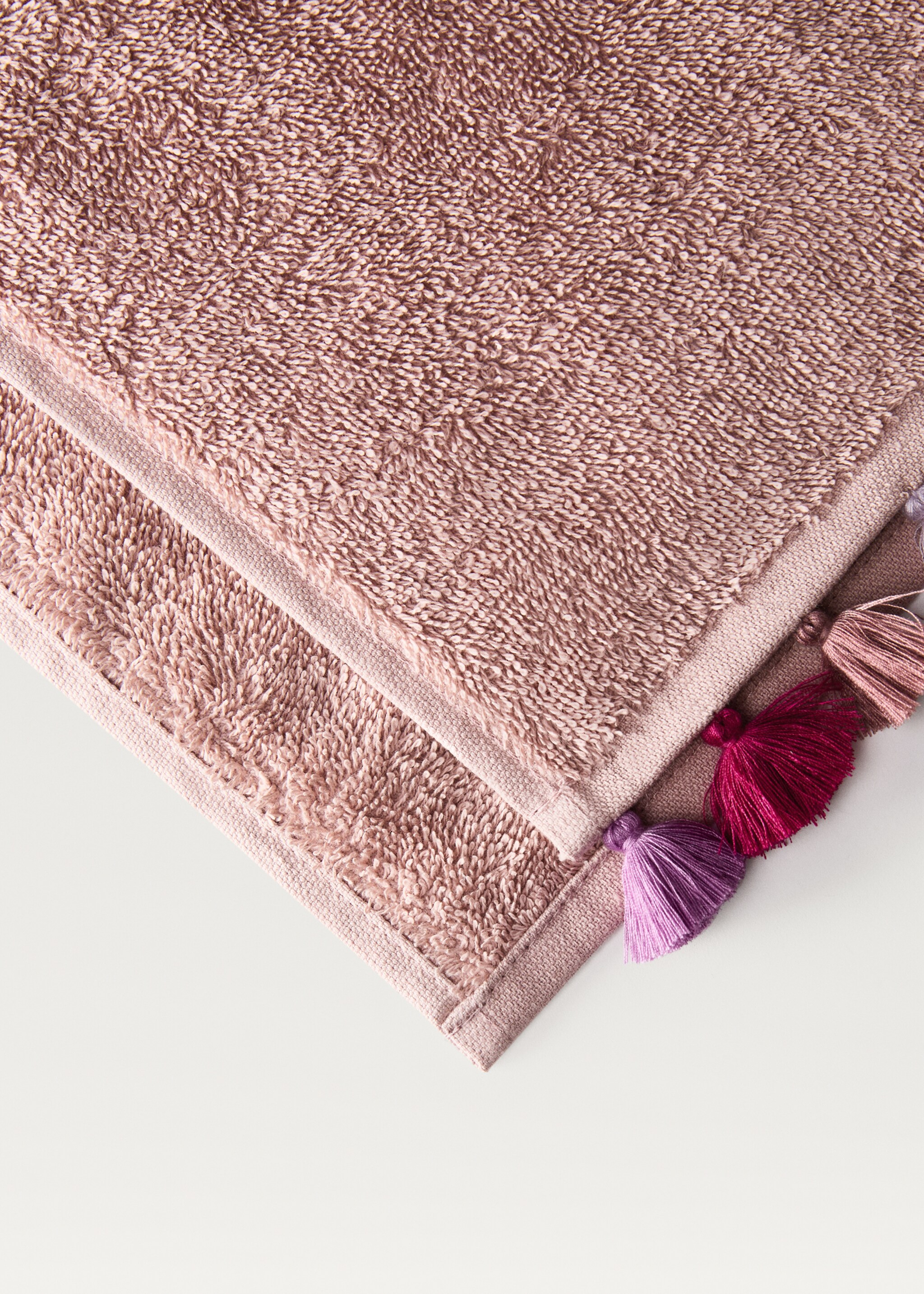 Cotton children's multi-colored hand towel with pompoms - Details of the article 2