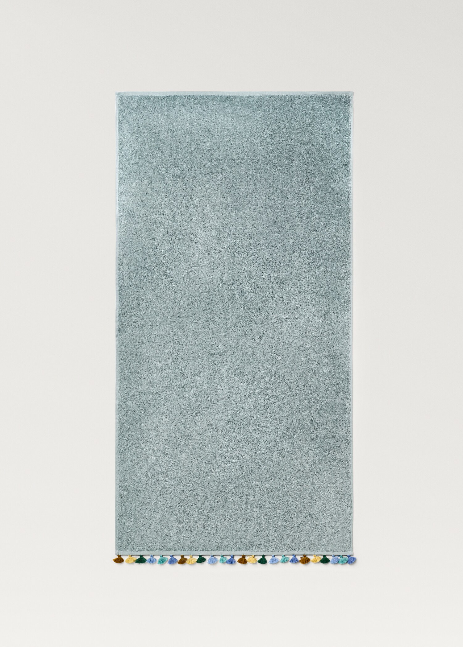 Cotton children's multi-coloured bath towel with pompoms - Details of the article 1