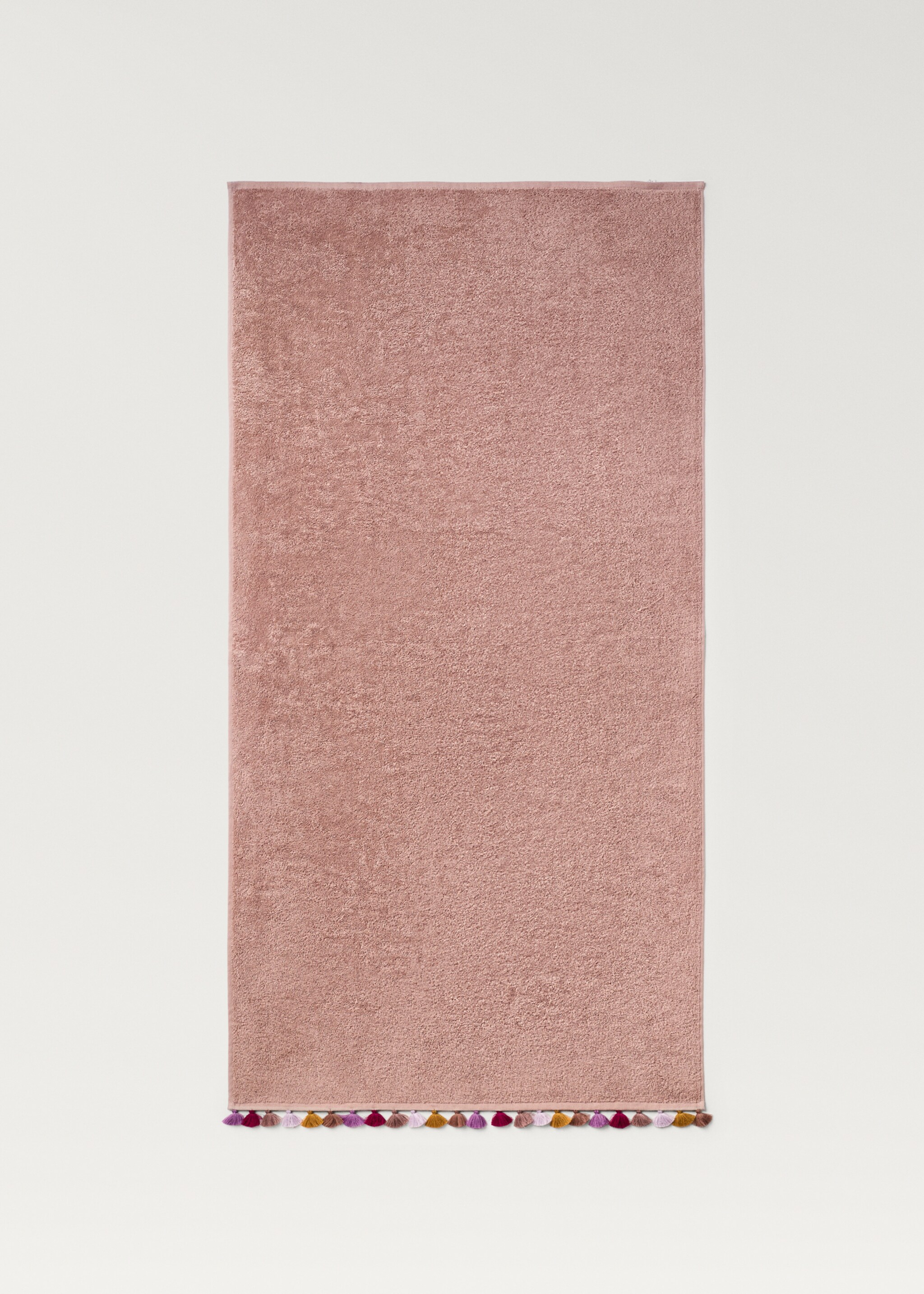 Cotton children's multi-coloured bath towel with pompoms - Details of the article 1