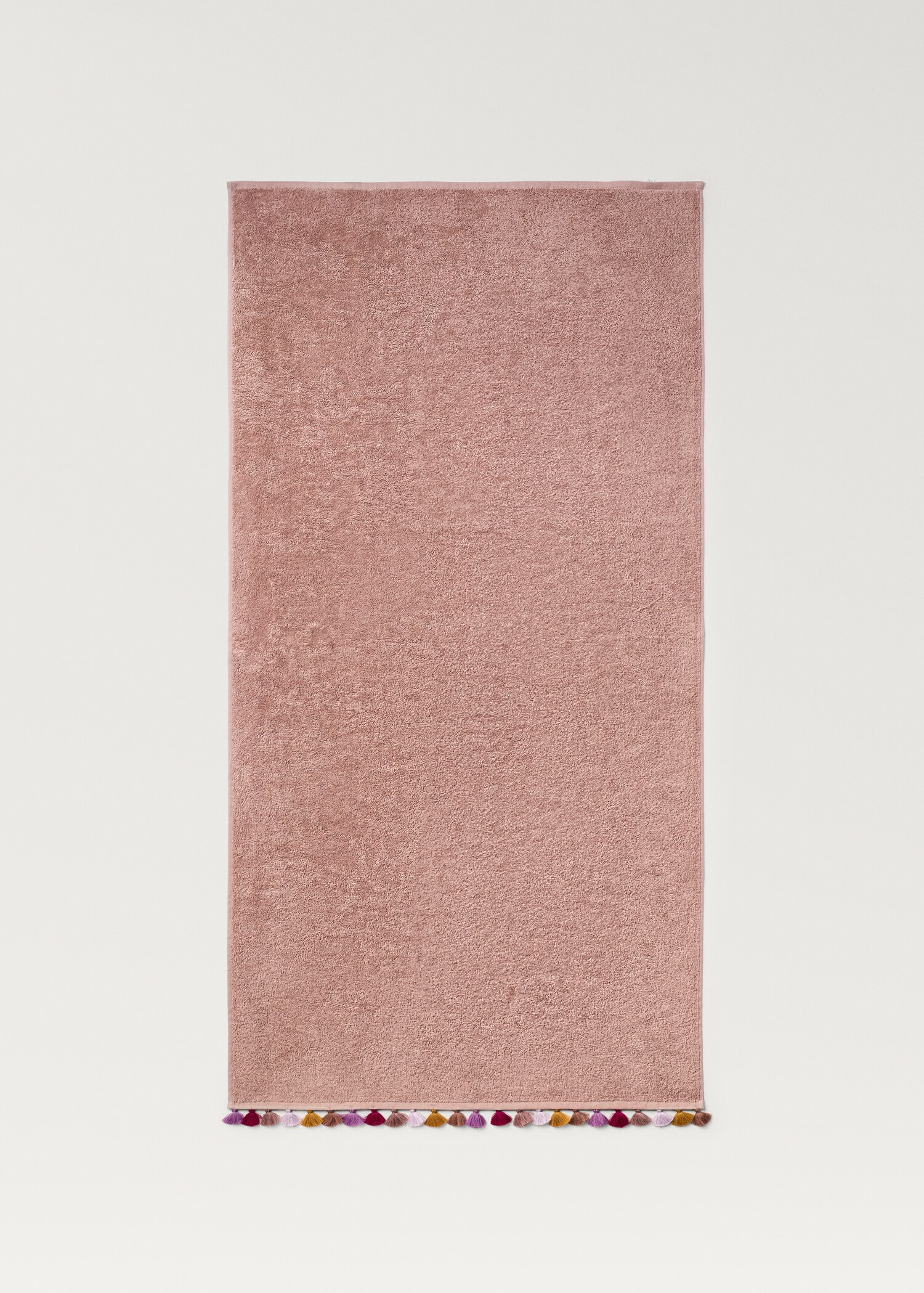 Cotton children's multi-coloured bath towel with pompoms - Details of the article 1