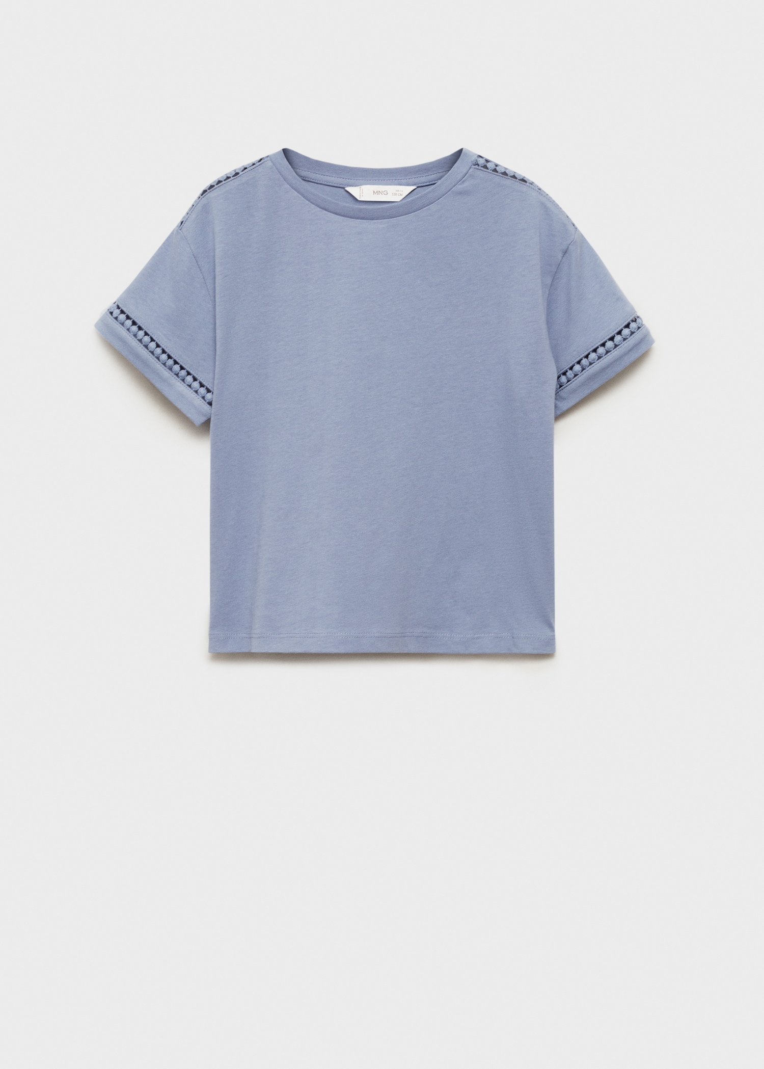 Cotton Short sleeve Round neck Openwork T-shirt Cotton Short sleeve Round neck Openwork T-shirt