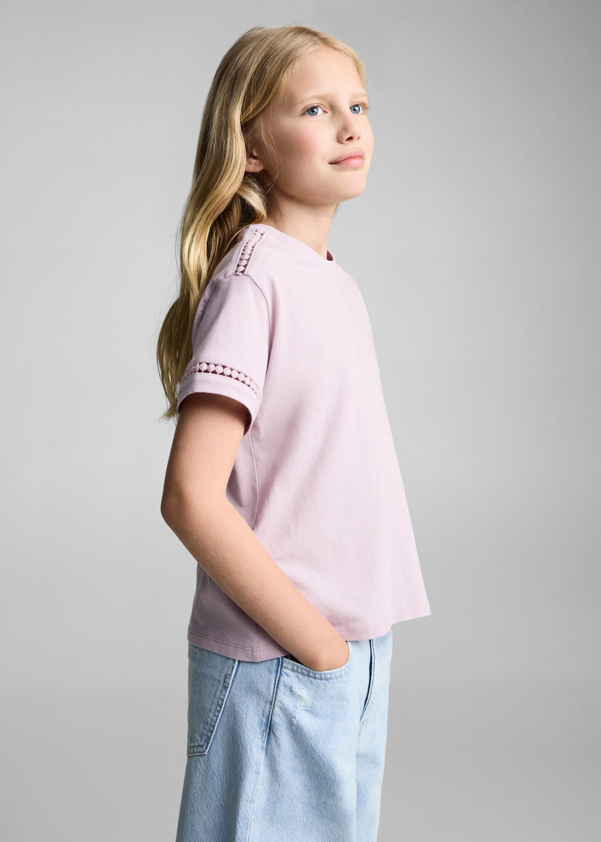 Openwork details T-shirt - Medium plane