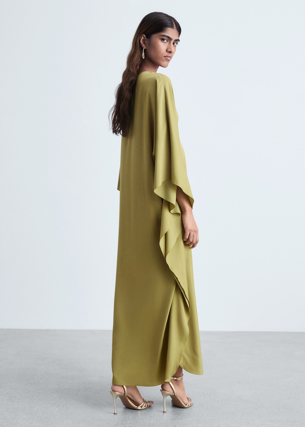 mango satin flared sleeve dress Mango - Flared-sleeve satin dress
