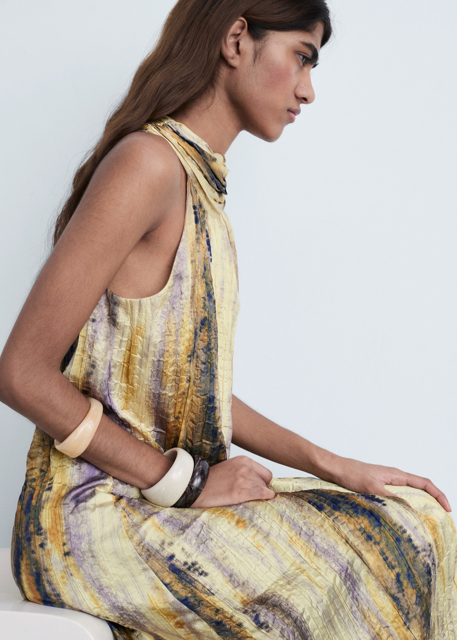 Mango Vestidos Largos Mujer Vestido Largo Satinado Textura Mujer