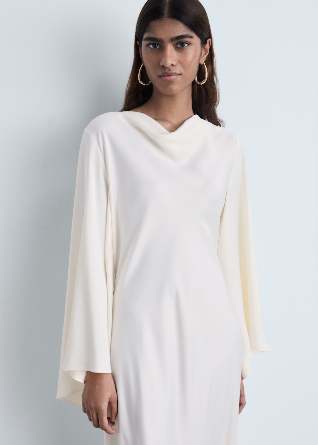 Long satin dress - Women | MANGO USA