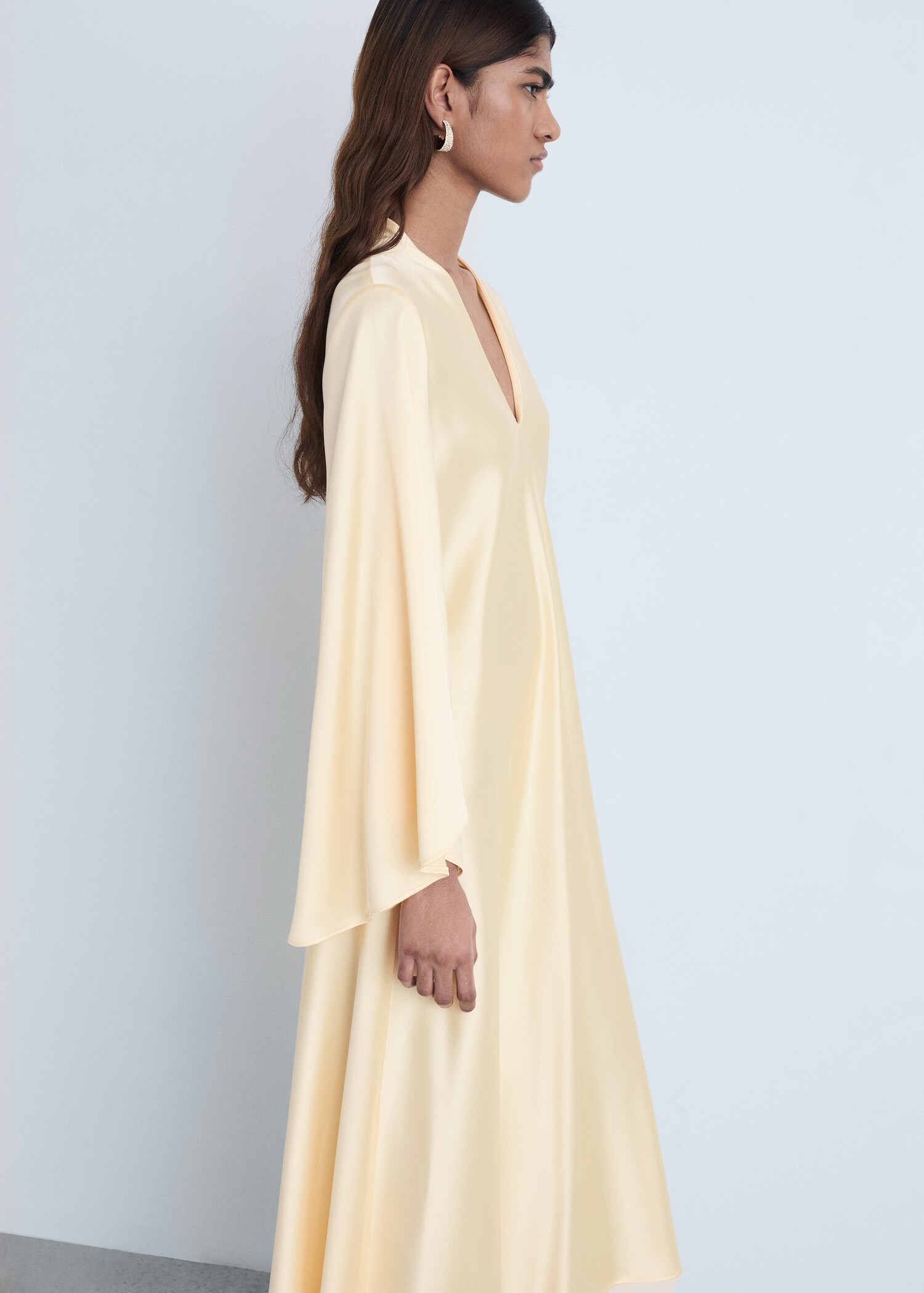 Crushed 'Mango' V-Neck Dress main image 0