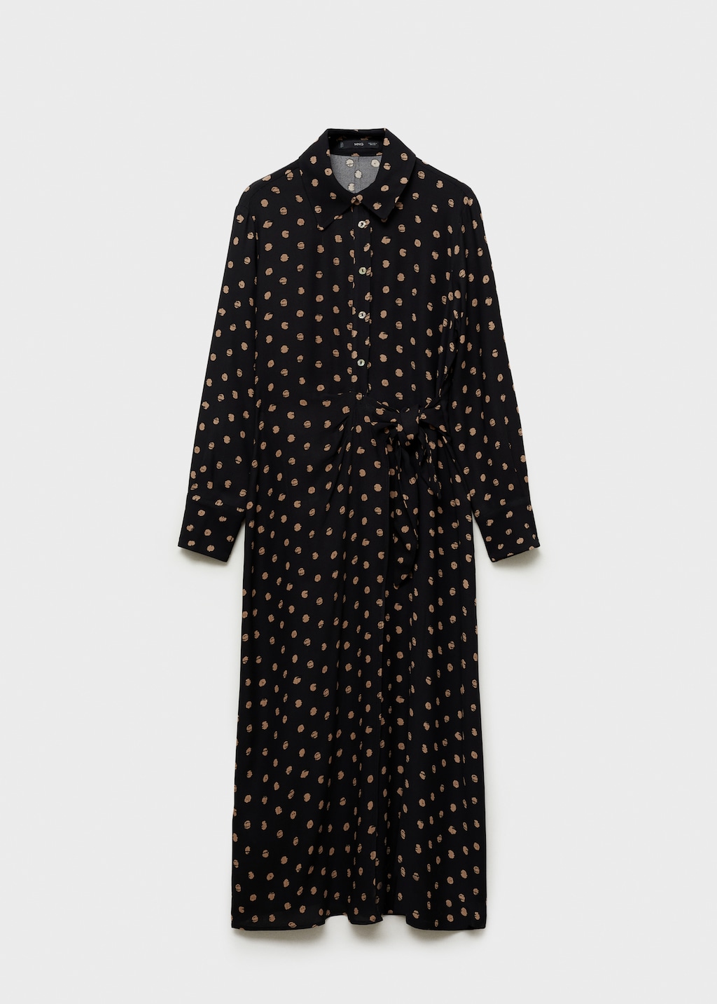 Thumbnail of Polka-dot shirt dress with knot detail - Black