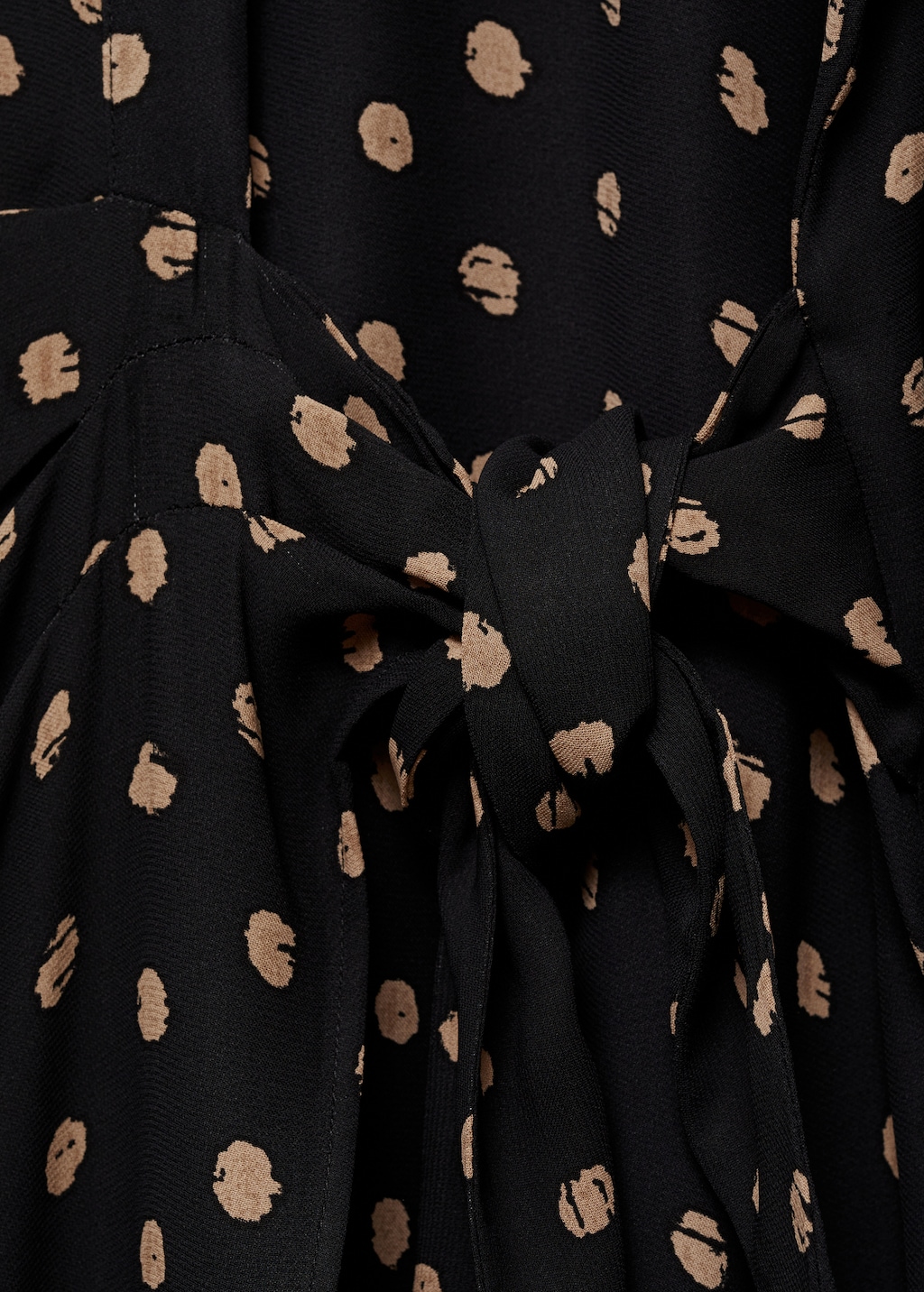 Thumbnail of Polka-dot shirt dress with knot detail - Black