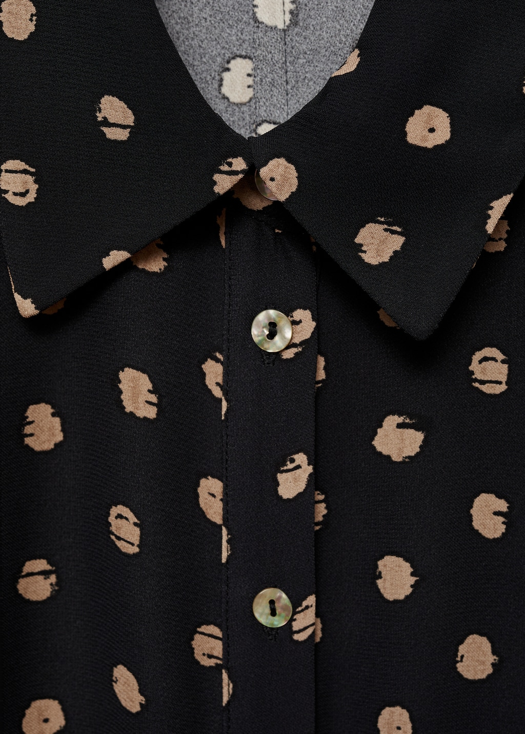 Thumbnail of Polka-dot shirt dress with knot detail - Black