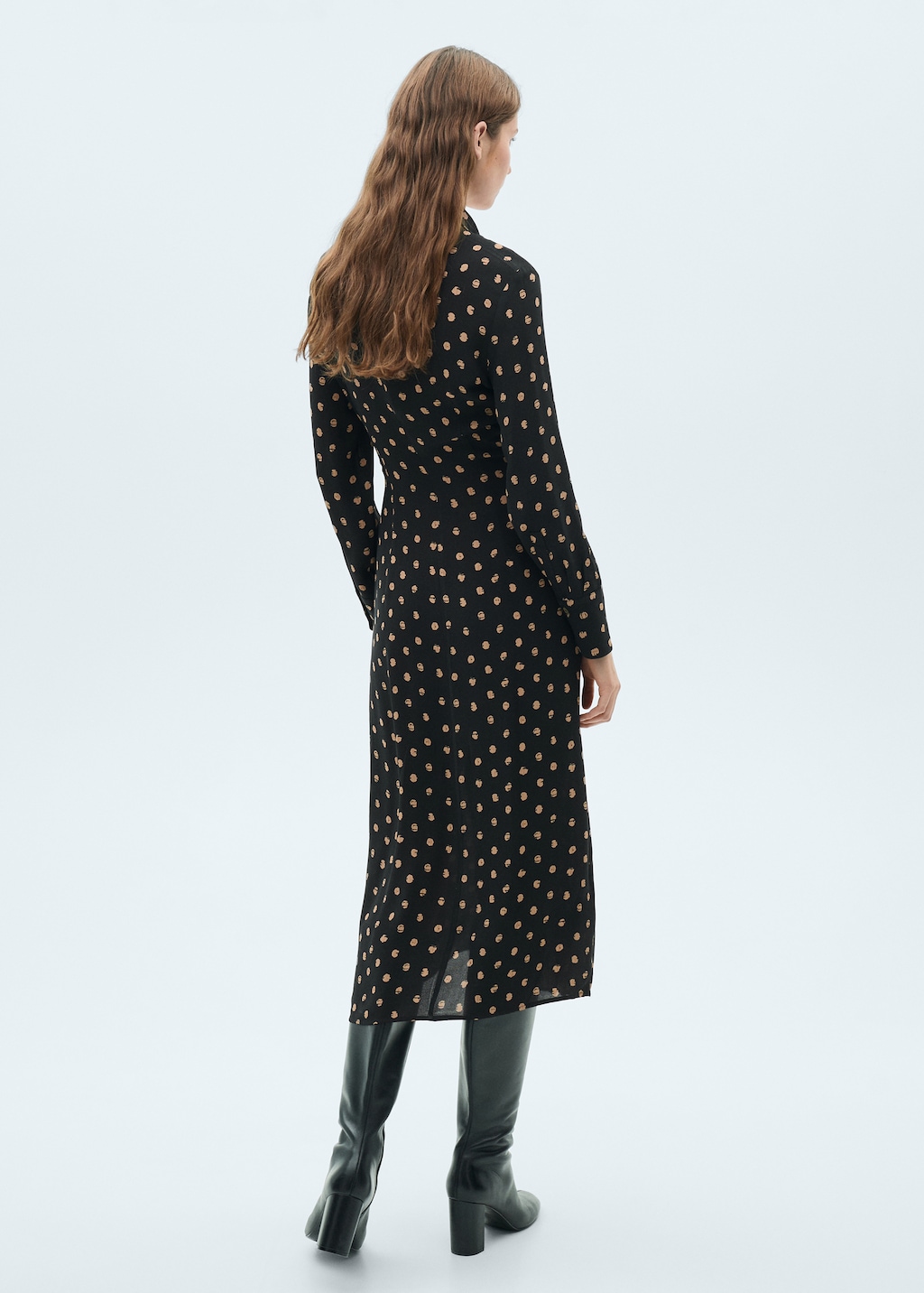 Thumbnail of Polka-dot shirt dress with knot detail - Black