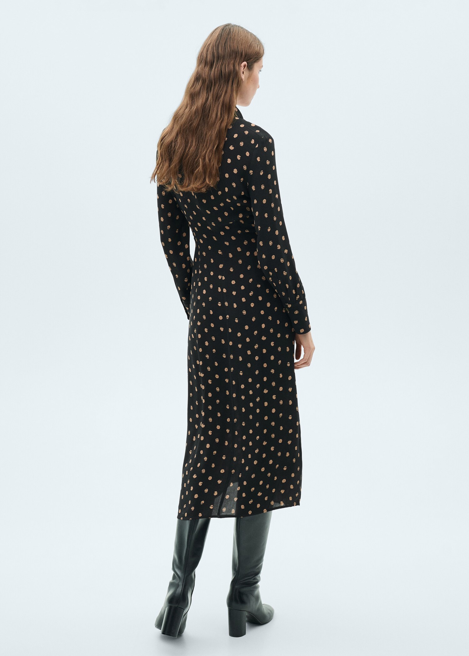 Robe chemise pois détail nœud - Verso de l’article