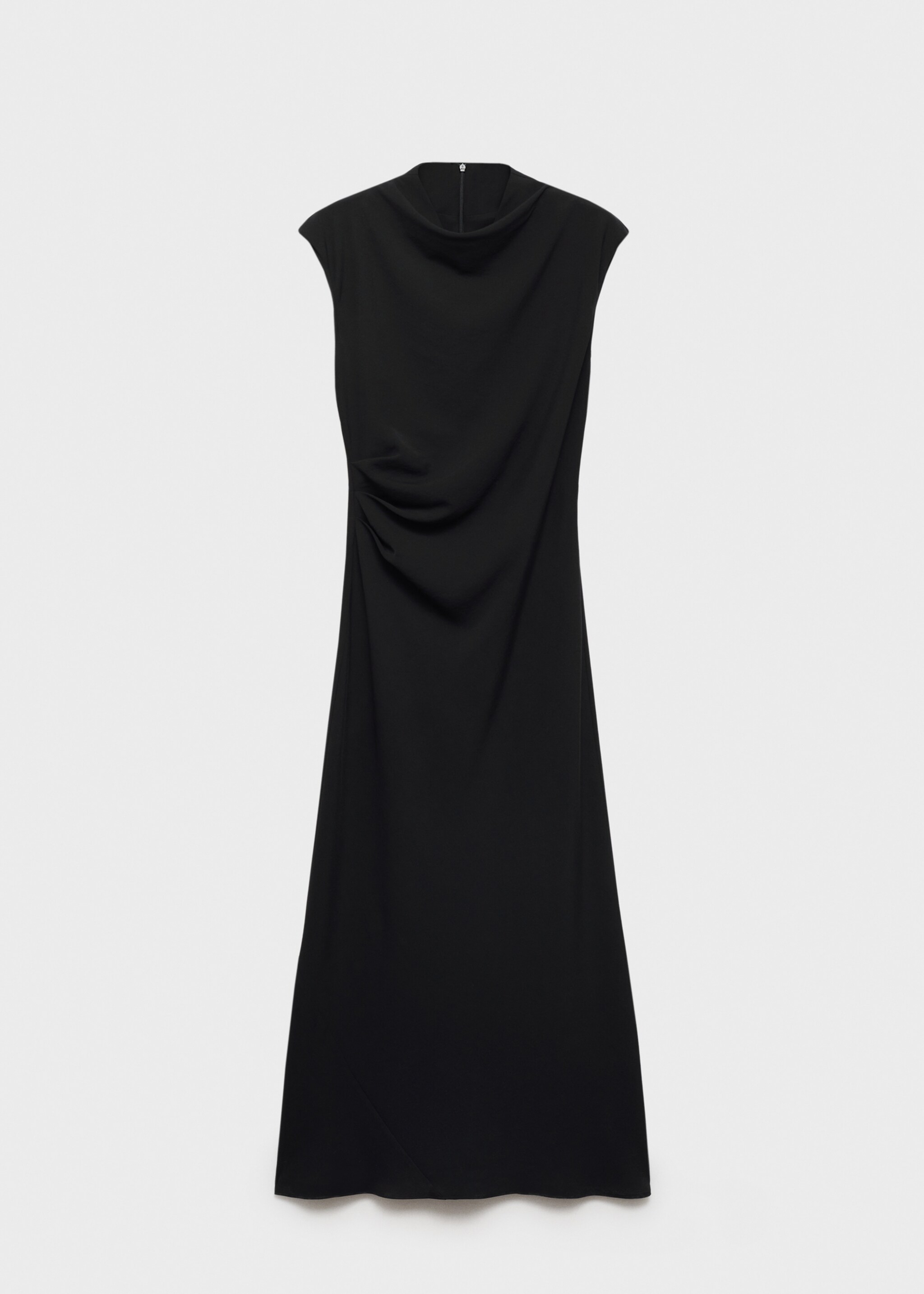 Vestido evasé cintura drapeada - Artículo sin modelo, Negro. Ref: 87004081-00.