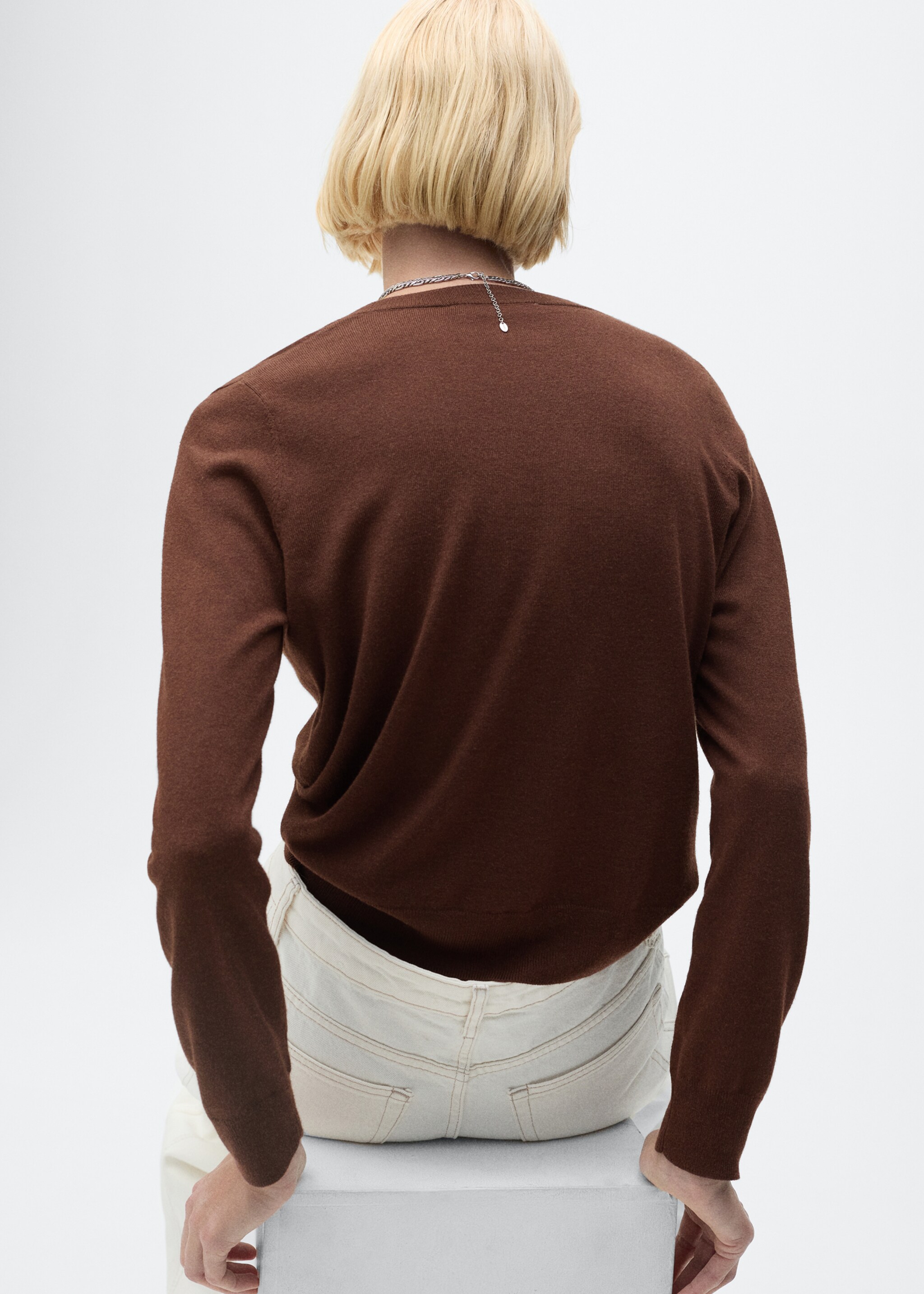 Pull-over maille col en V - Verso de l’article