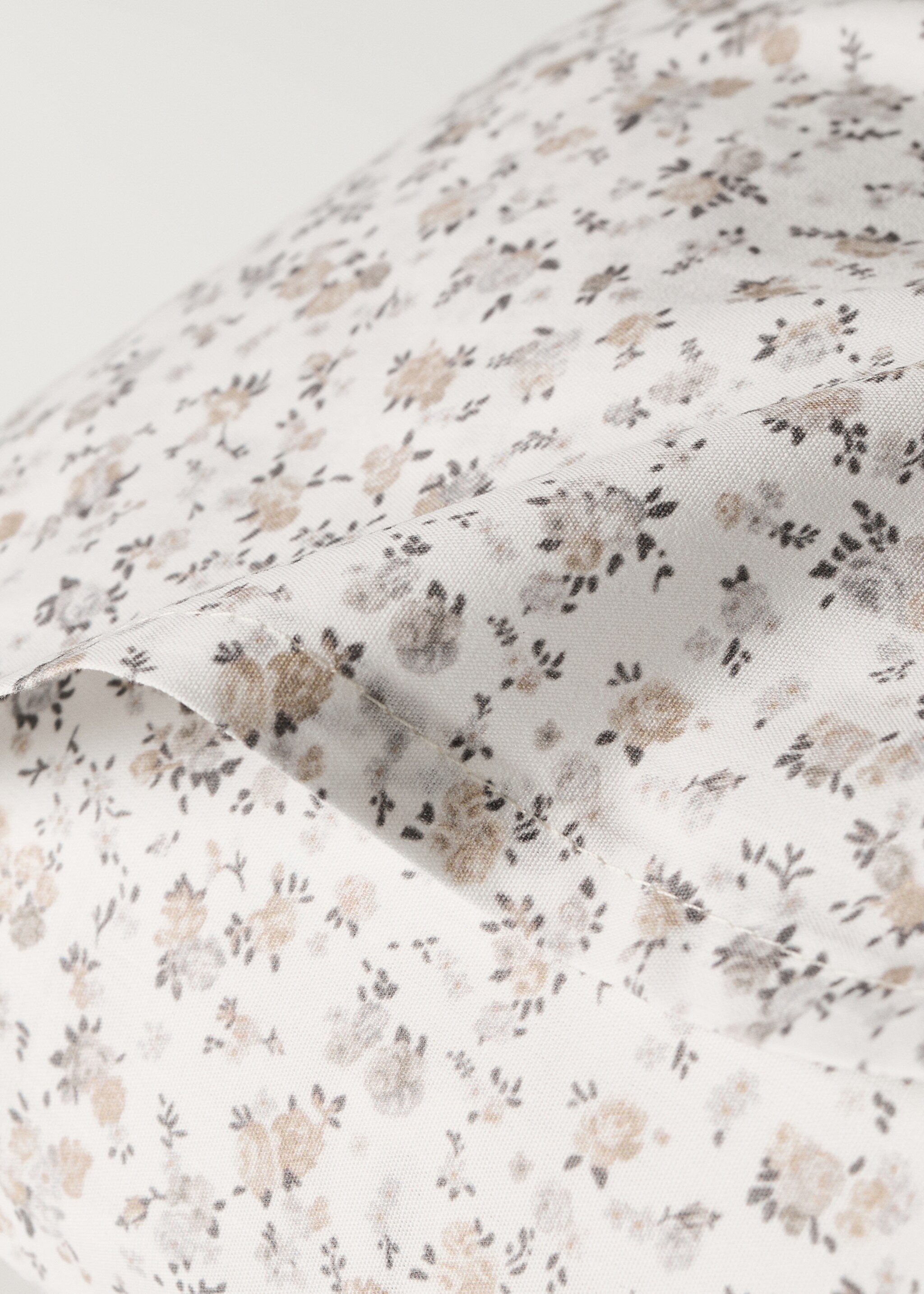 Cotton percale printed pillowcase for cot 30x50 cm - Details of the article 2, Beige. Ref: 87004093-00.