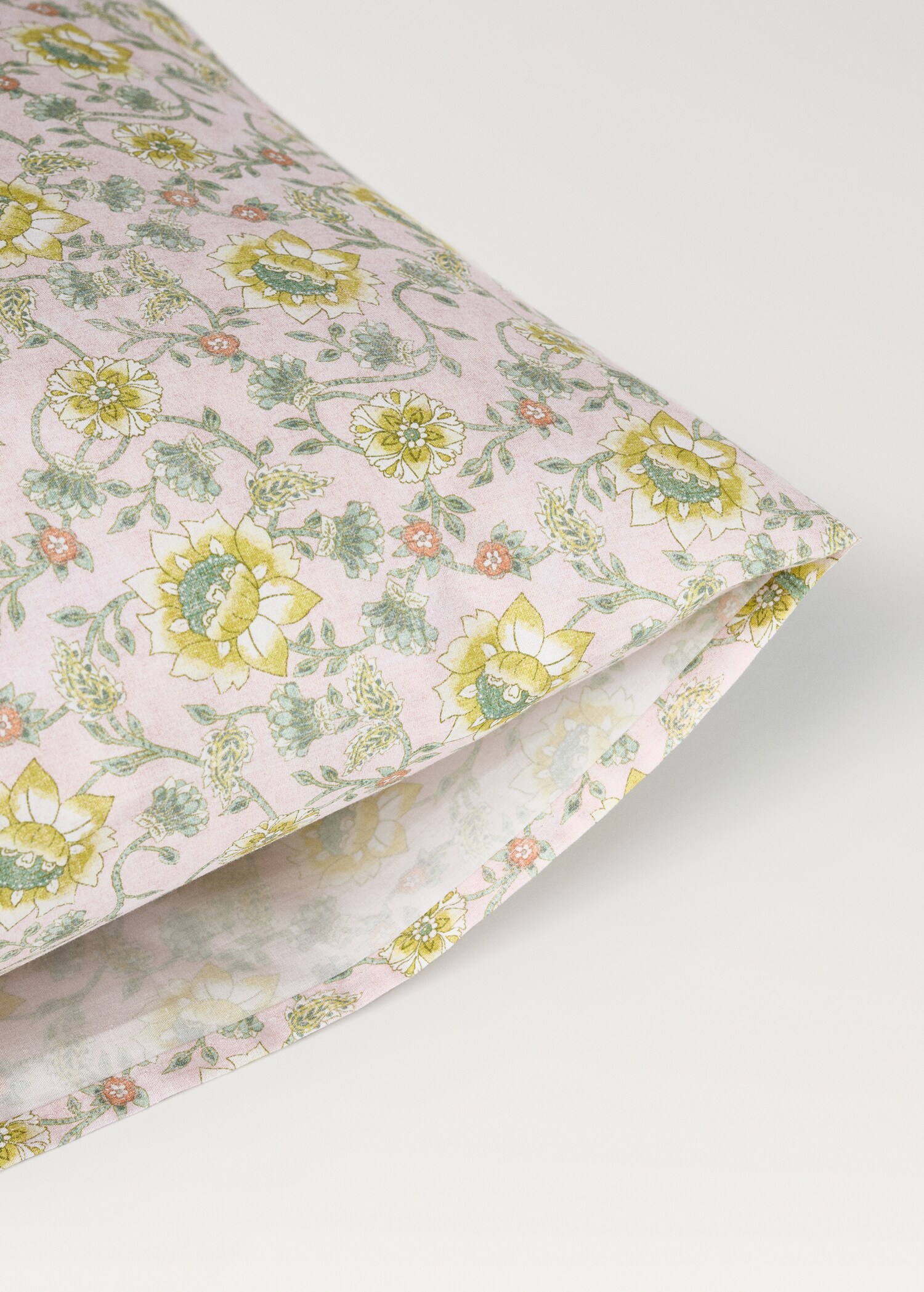 Taie d'oreiller enfant percale de coton imprimé fleuri 60x60 cm - Détail de l'article 1