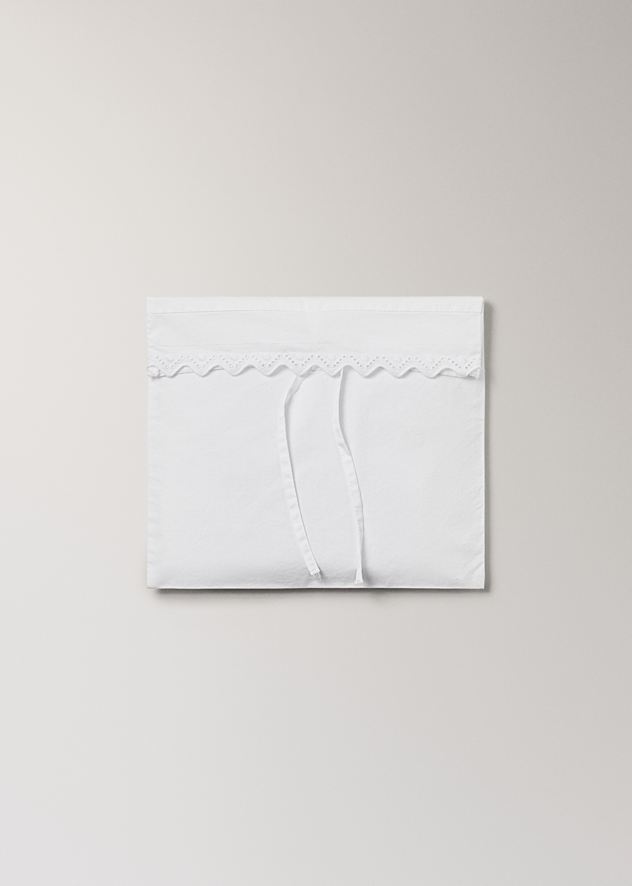 Set of percale cotton sheets and pillow with ruffle for cot - Details of the article 5