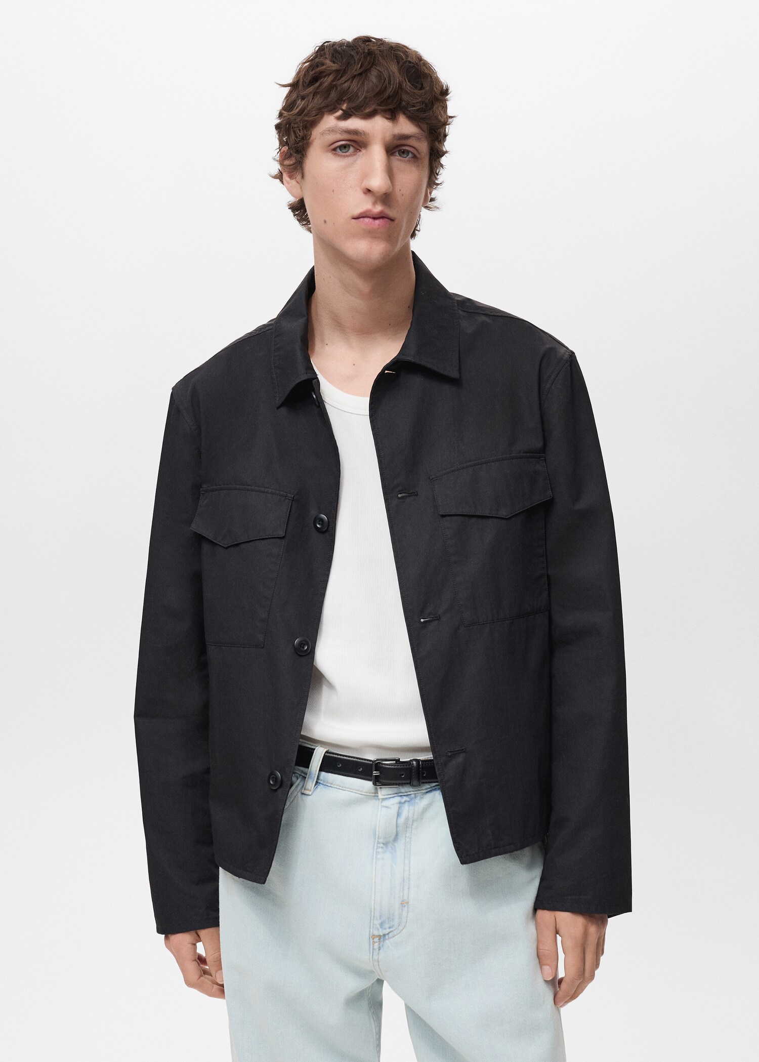 Relaxed-fit cotton overshirt - Medium plane