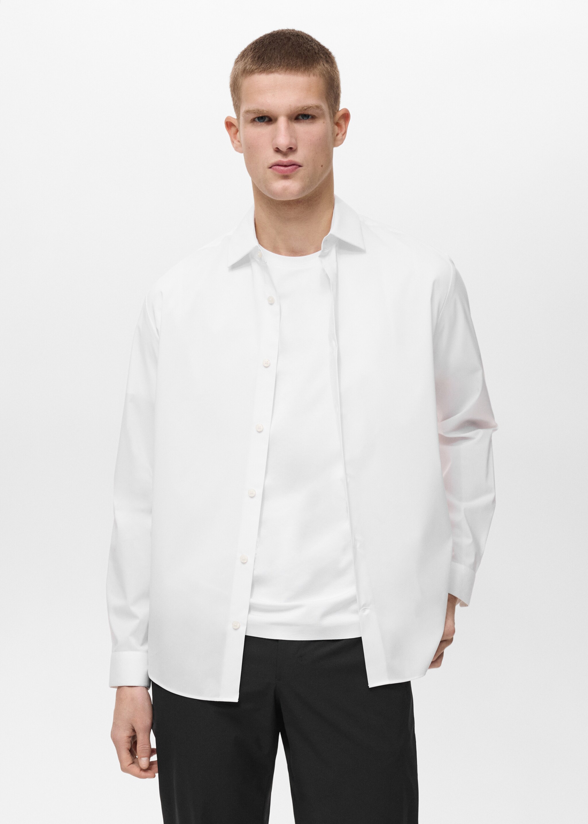 Camicia comfort stretch non iron - Piano medio