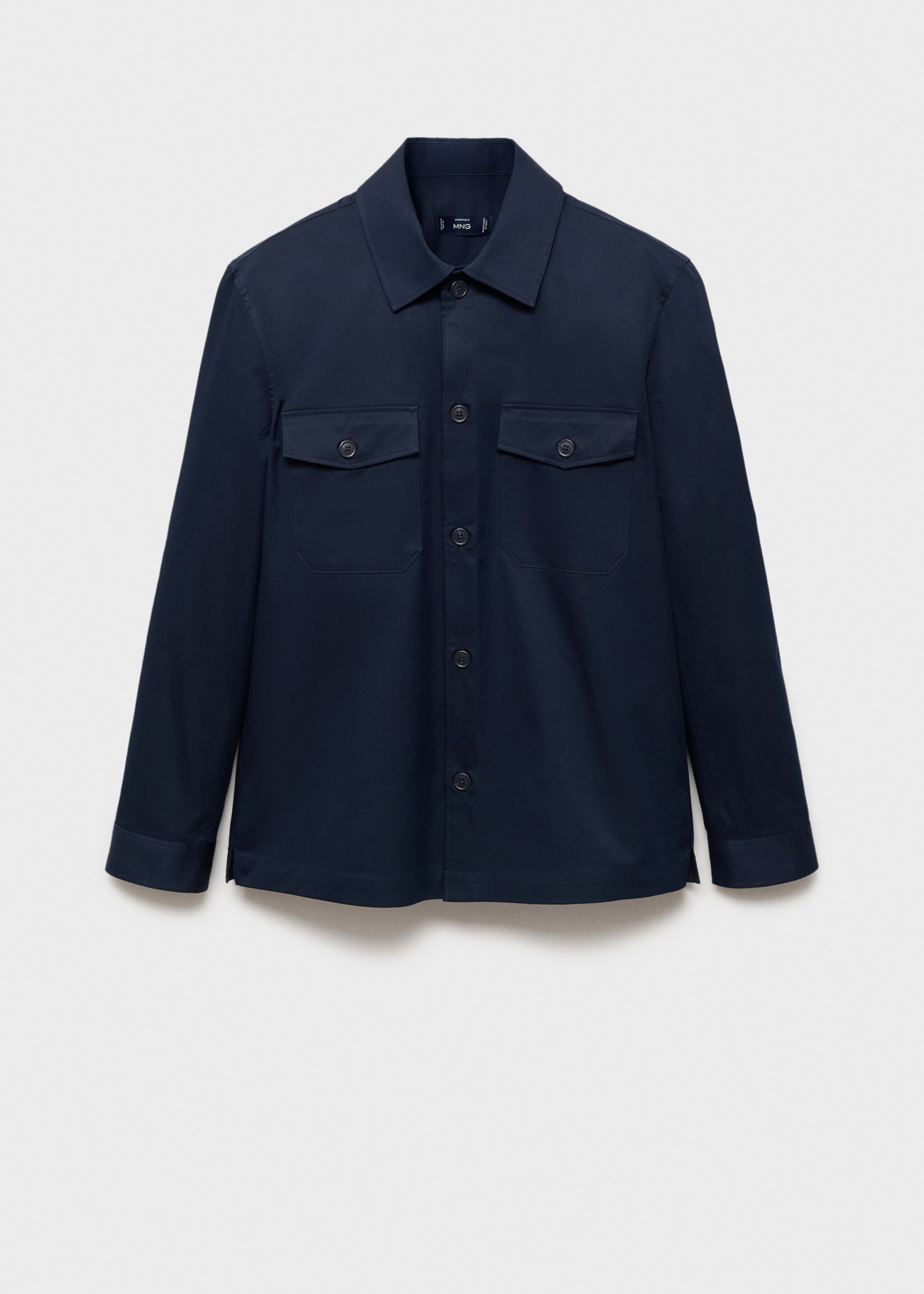 Regular-fit cotton overshirt with pockets - Article without model