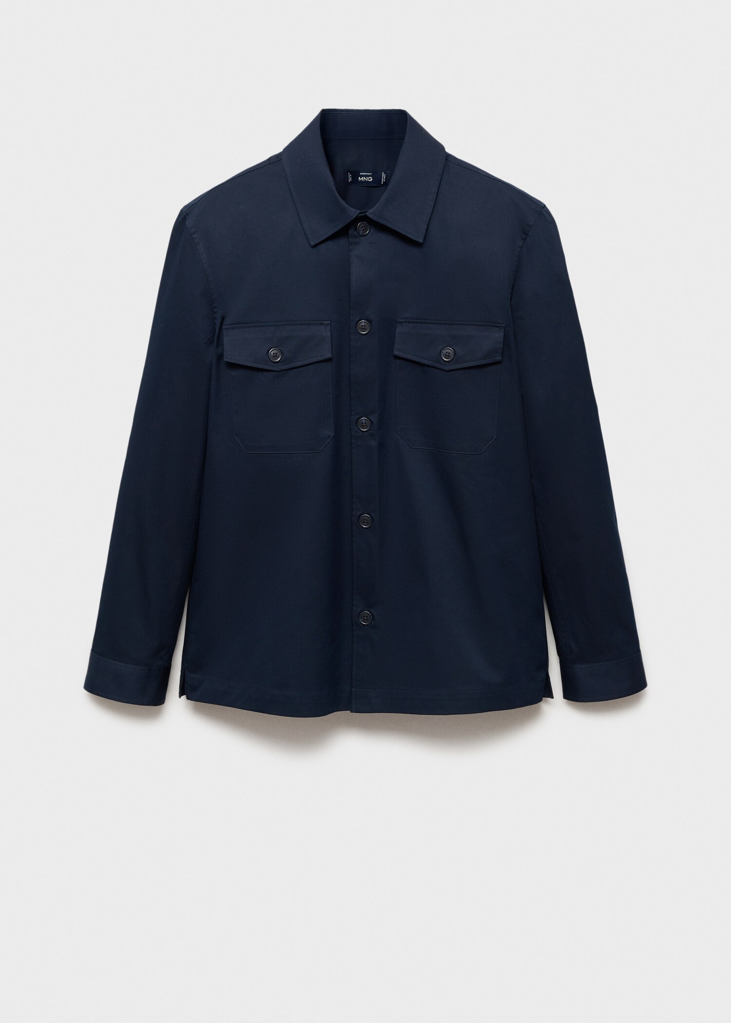 Regular-fit cotton overshirt with pockets - Article without model