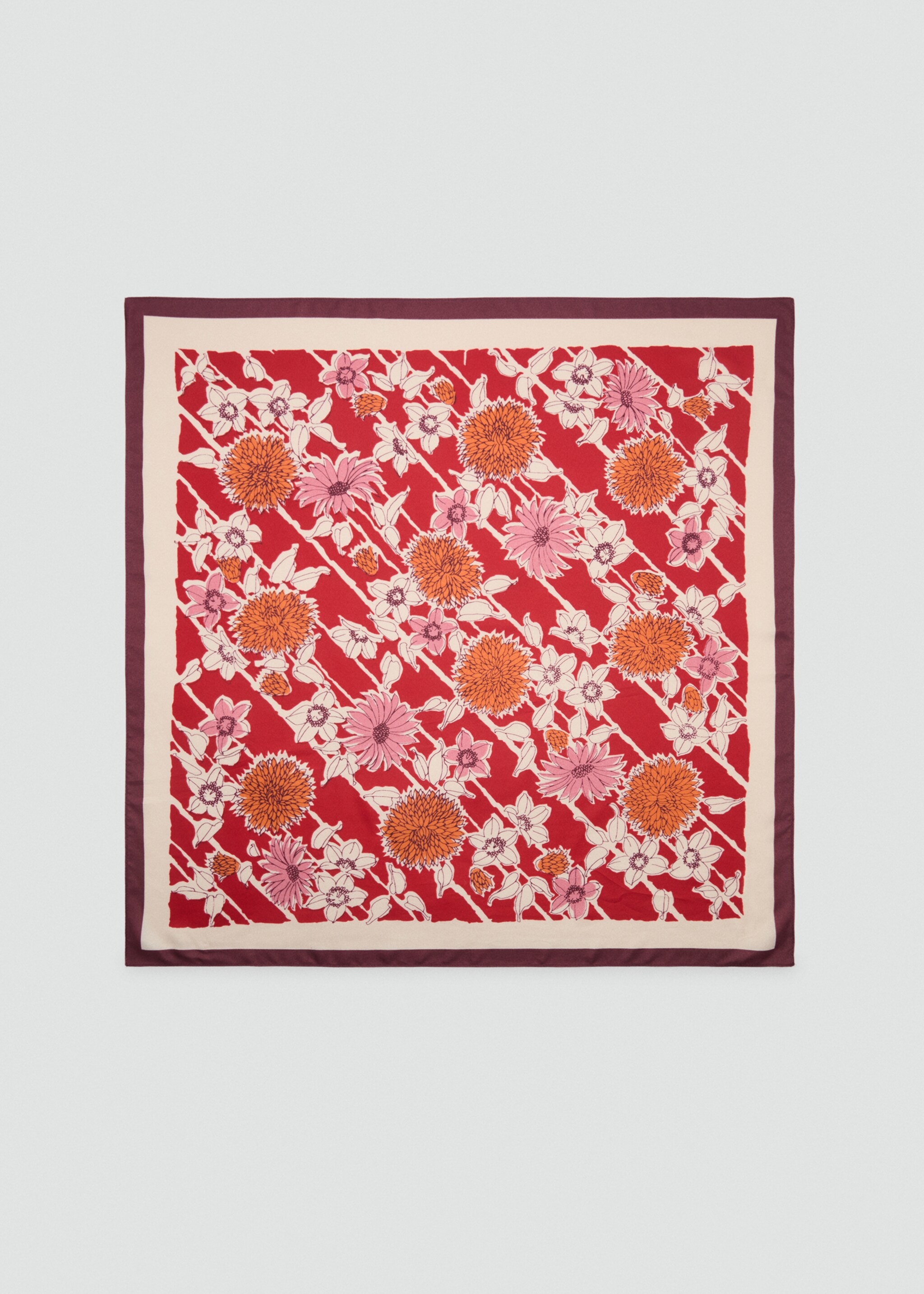 Floral satin scarf - Article without model