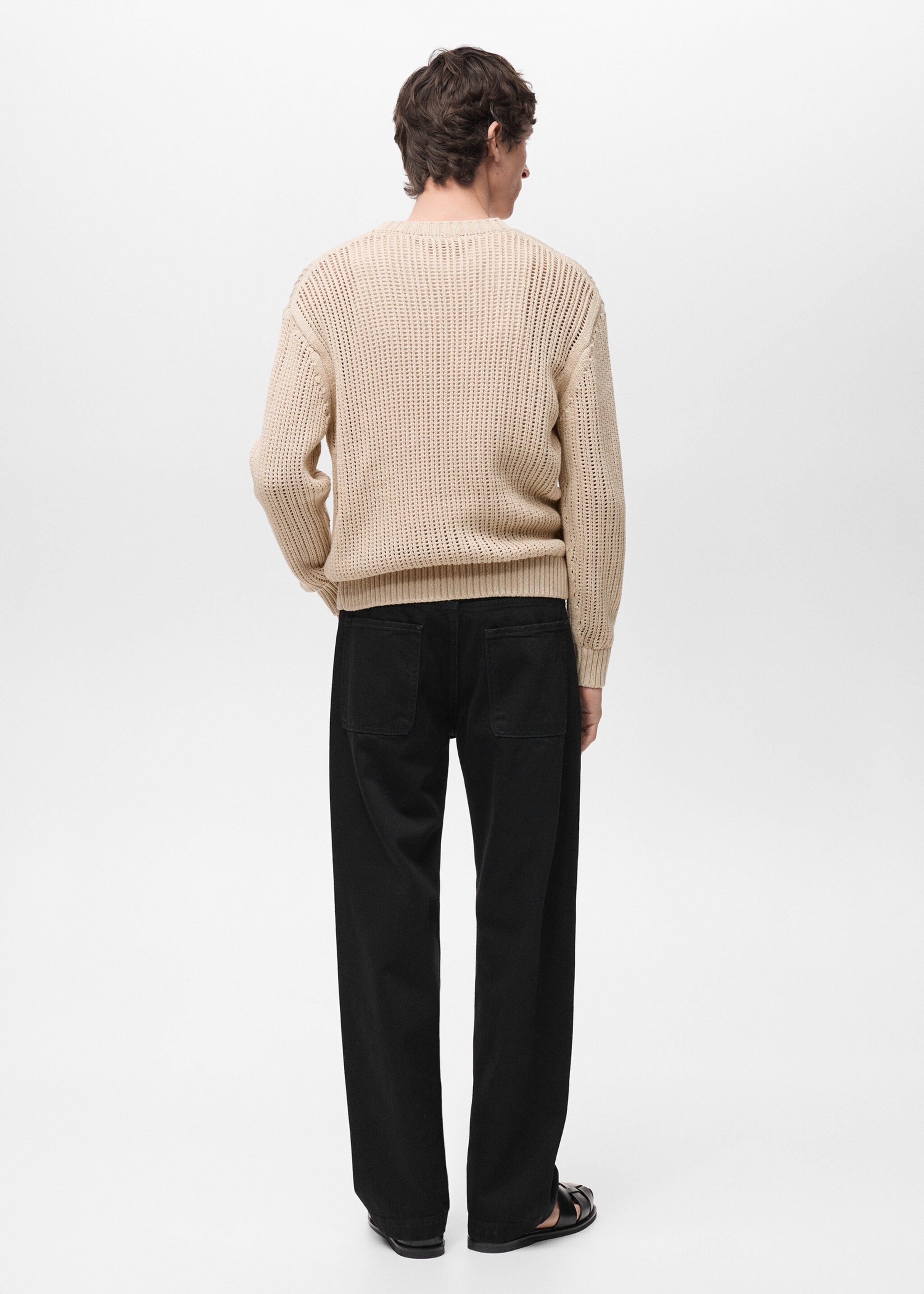 100% cotton openwork knitted sweater - Reverse of the article