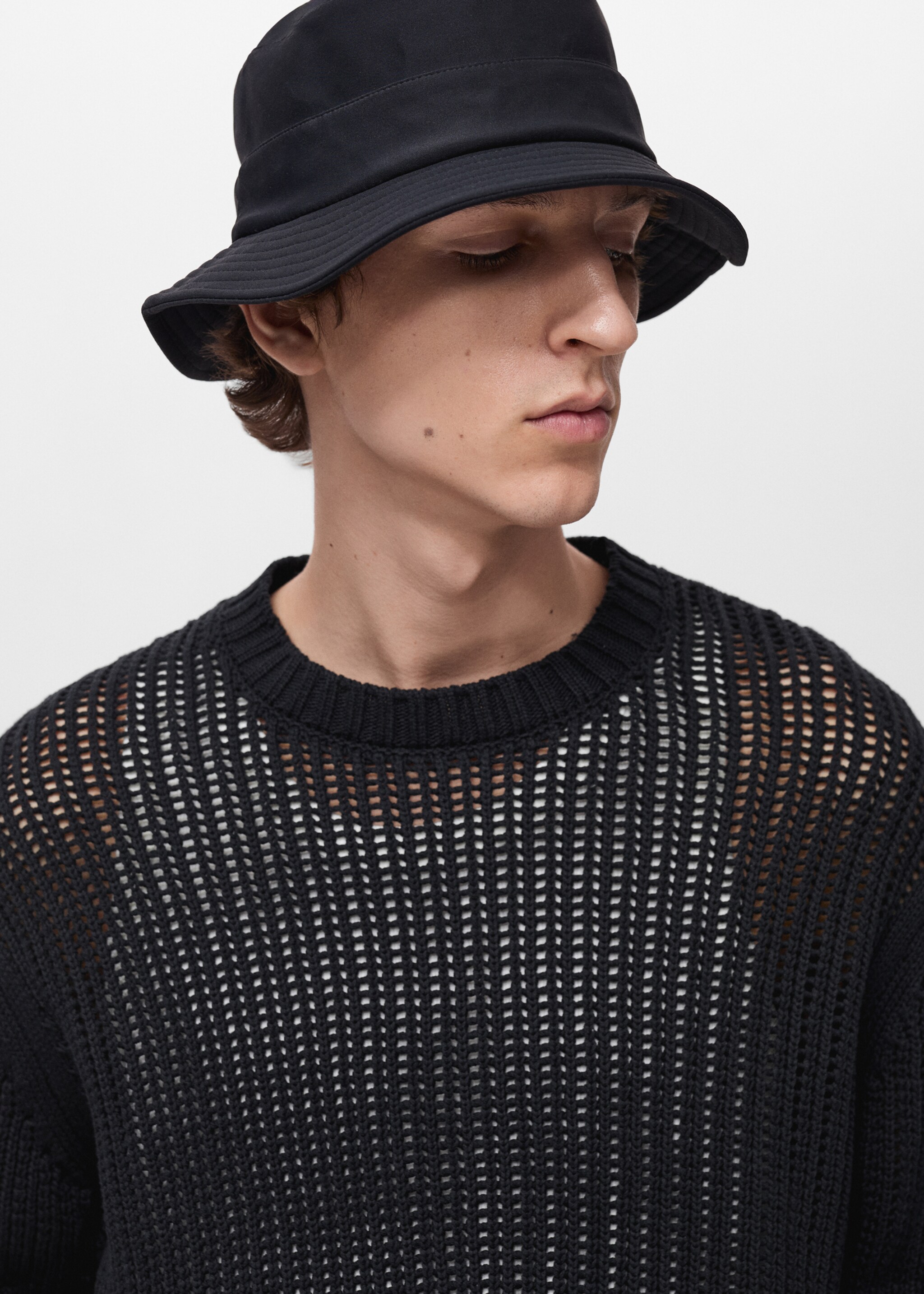 100% cotton openwork knitted sweater - Details of the article 6