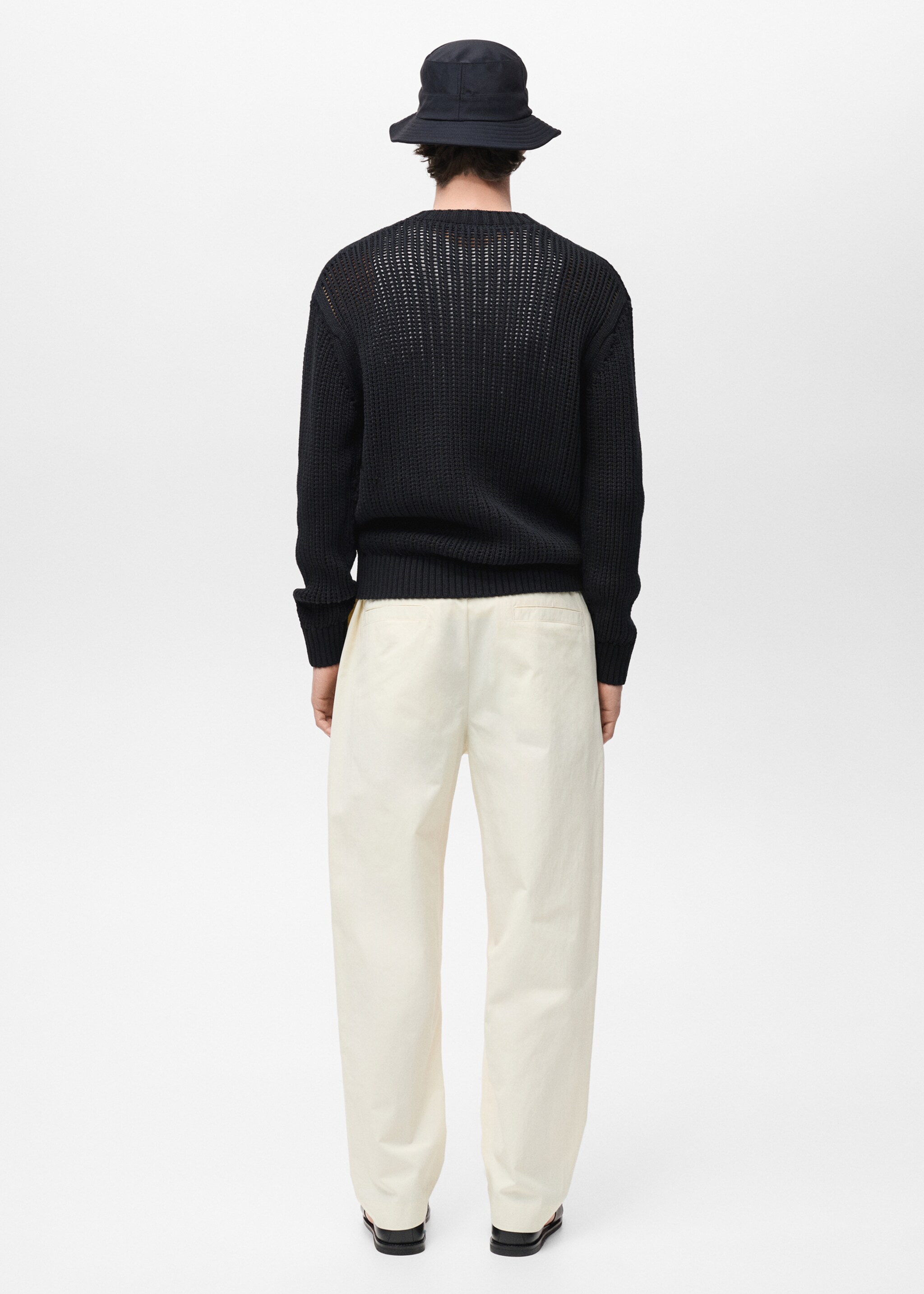 100% cotton openwork knitted sweater - Reverse of the article