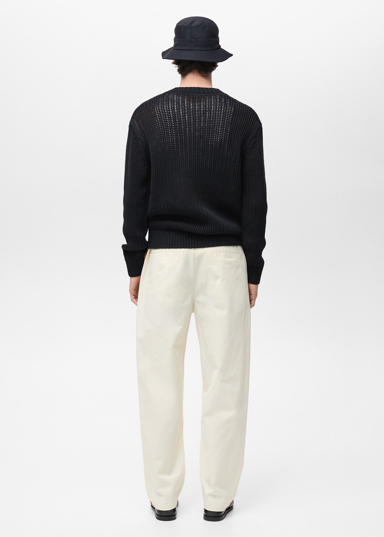 Pullover 100% cotone maglia traforata - Retro dell'articolo