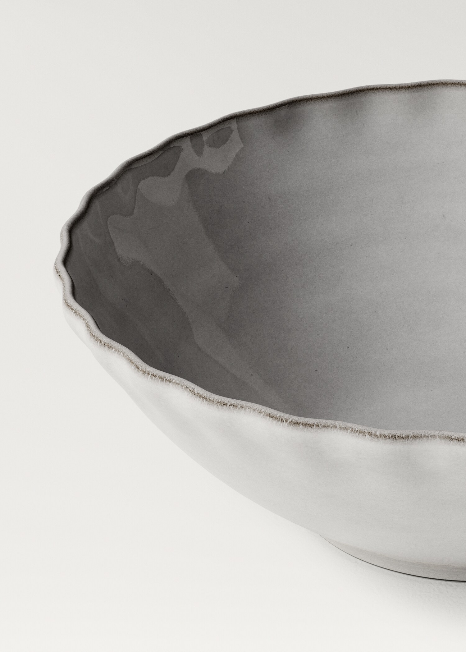 Stoneware bowl with waves and contrasting rim - Details of the article 2