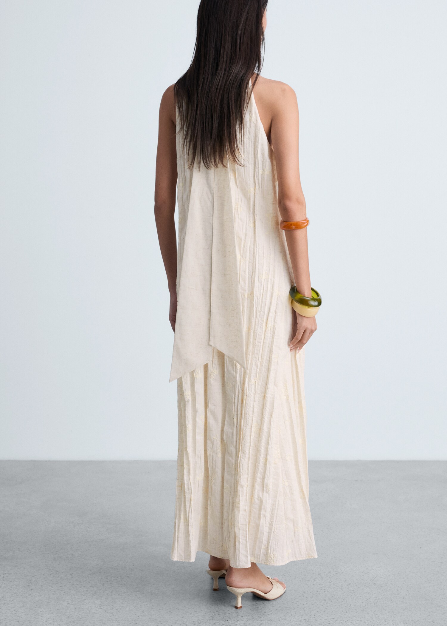 Embroidered linen-blend dress - Reverse of the article