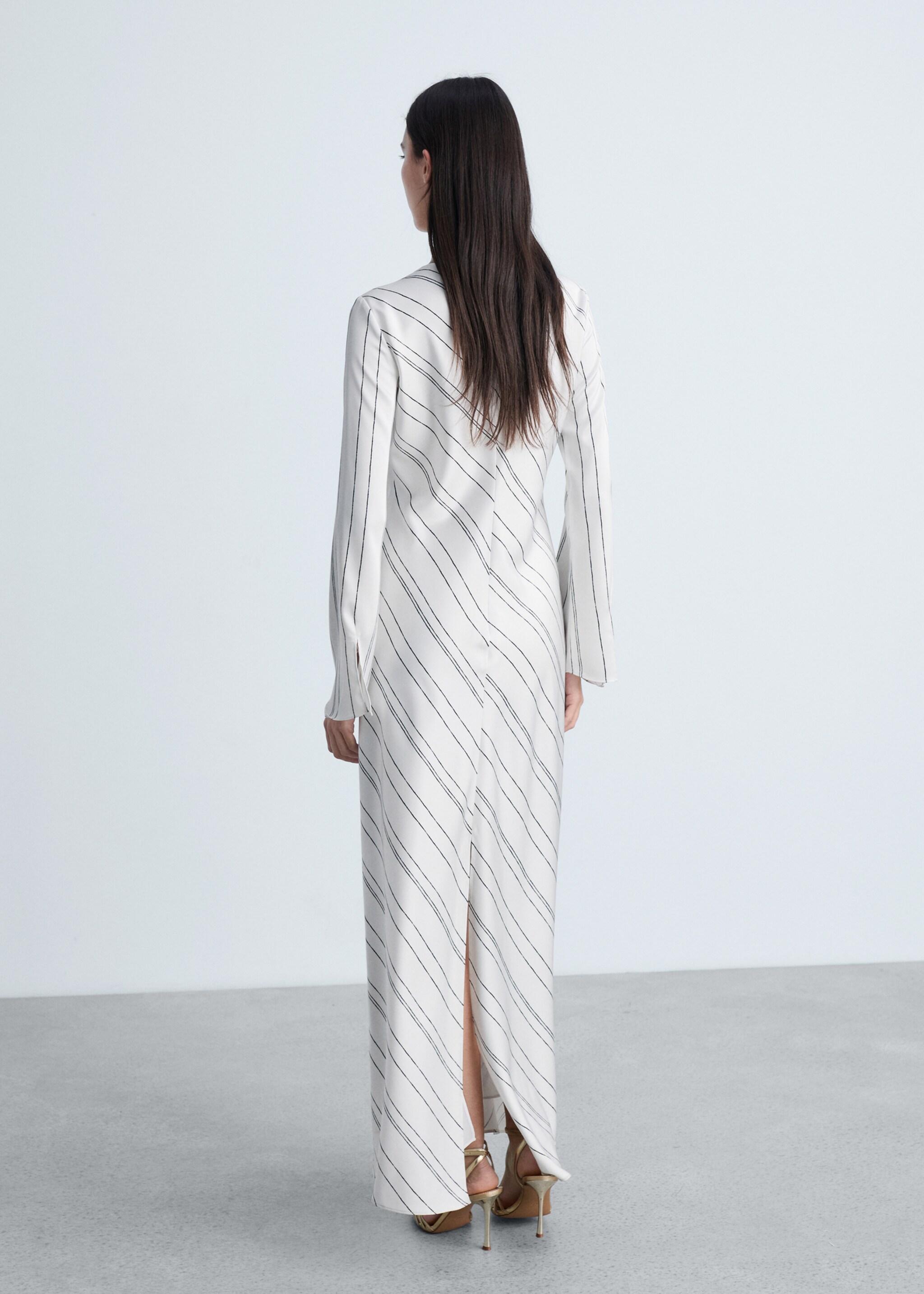 Vestido rayas satinado - Reverso del artículo
