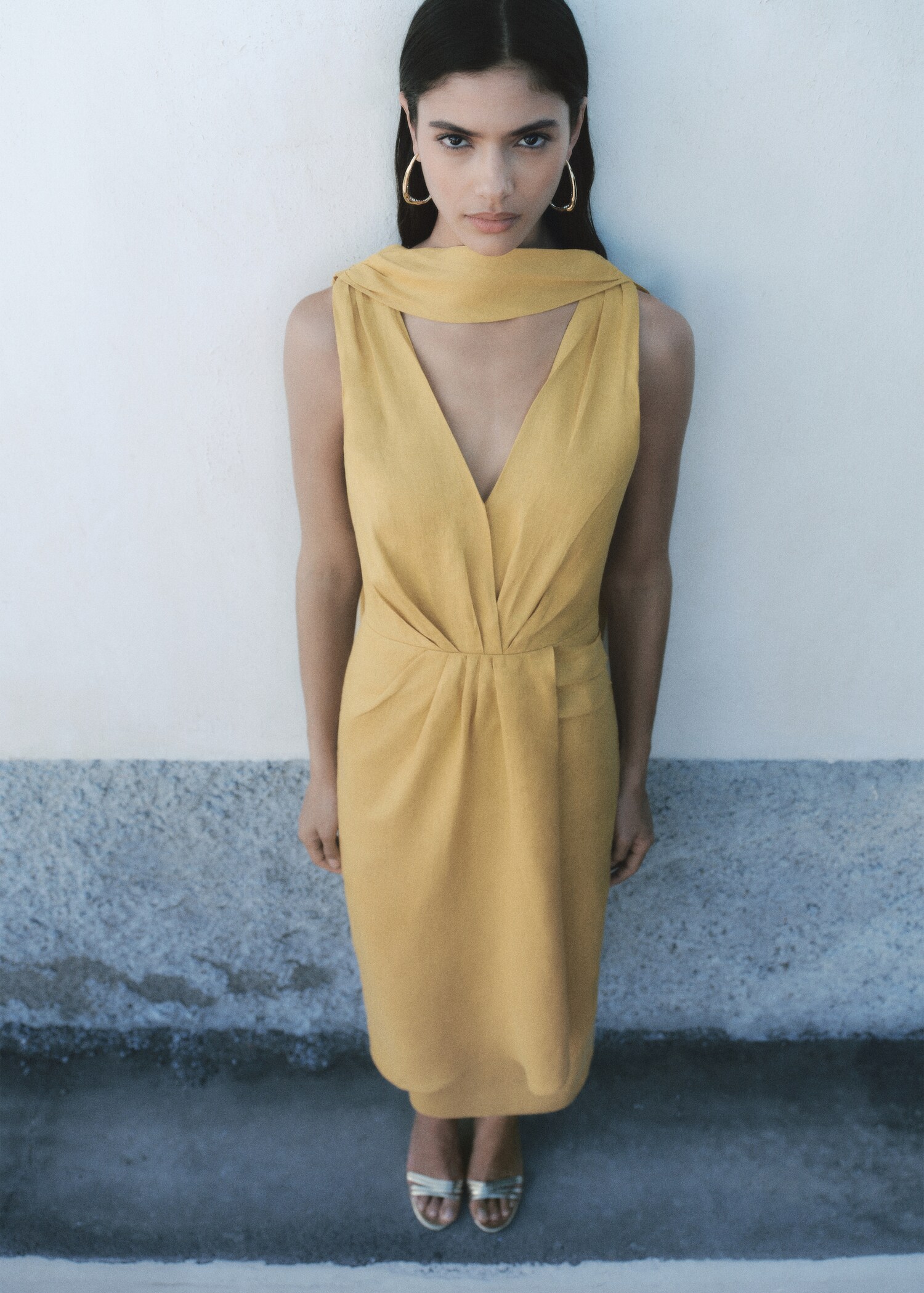Robe midi plissée en lin - Détail de l'article 7